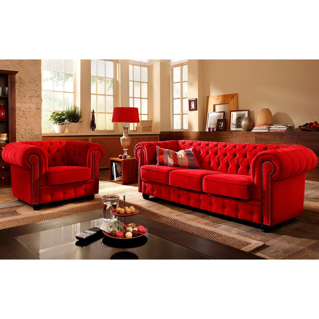 Max Winzer® Chesterfield-Sessel »Rover«, mit edler Knopfheftung