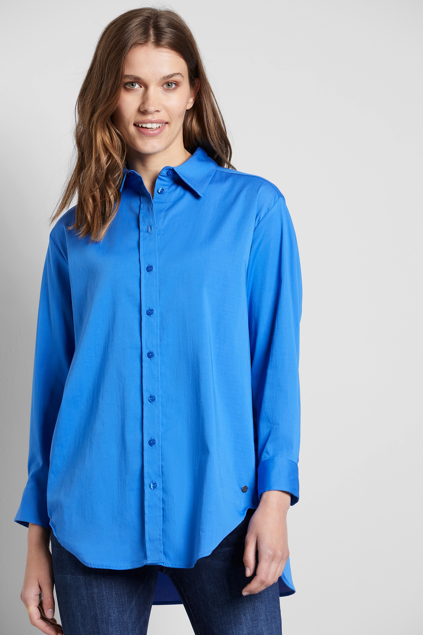Baumwoll-Mix ♕ elastischem Hemdbluse, aus bugatti kaufen versandkostenfrei