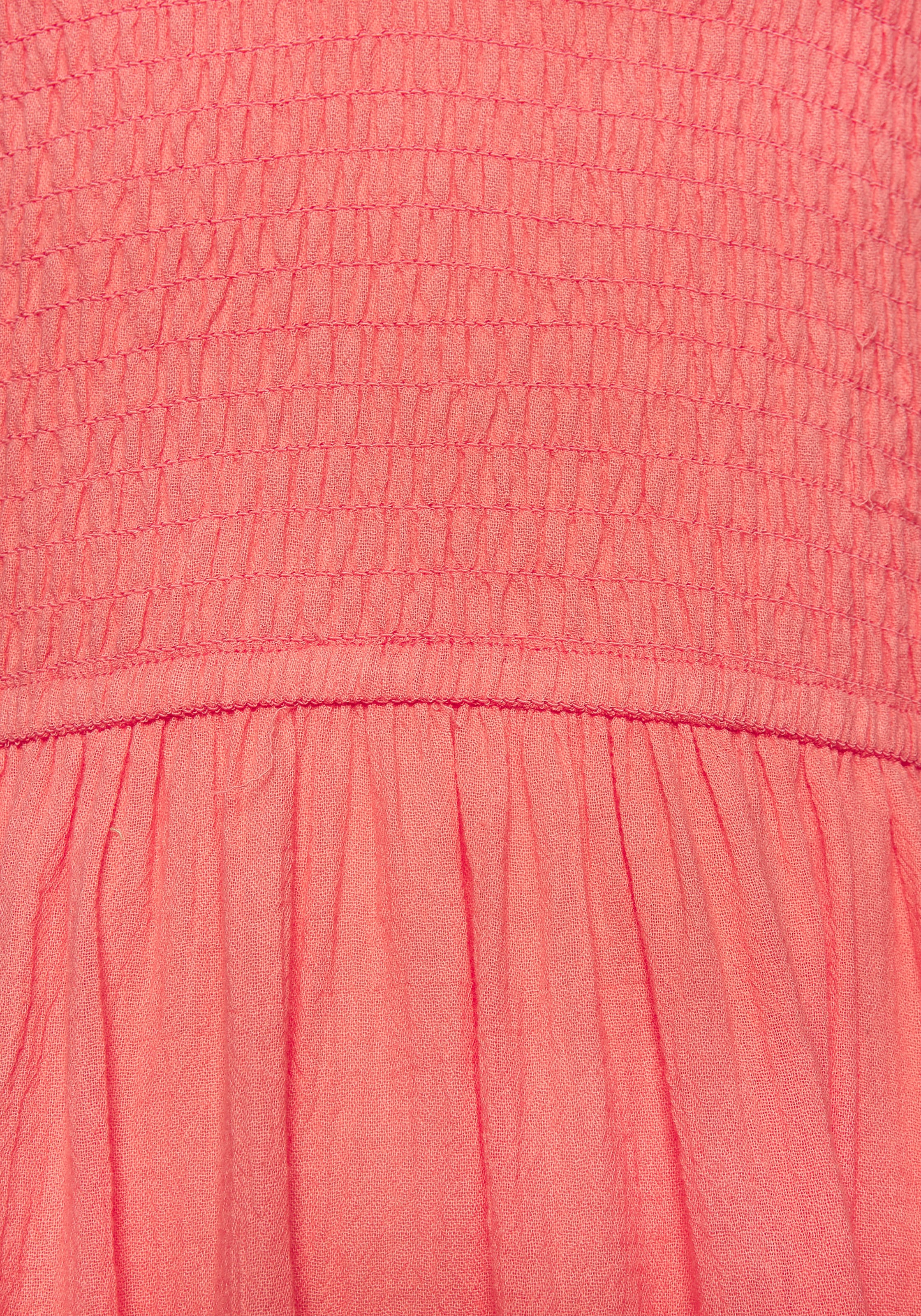 Beachtime Maxikleid, aus gewebter Baumwolle, Sommerkleid mit gestuftem Rock