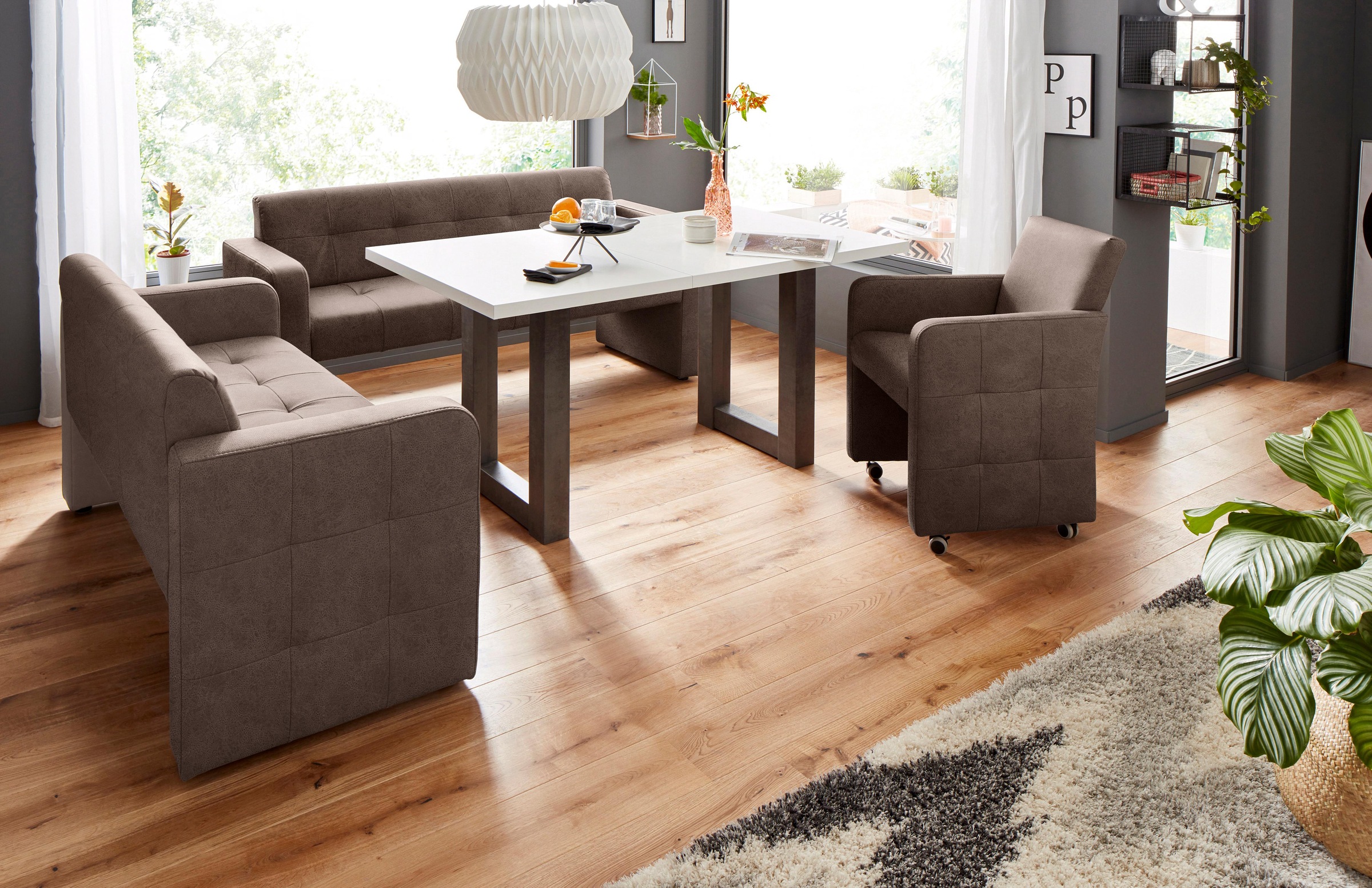 exxpo - sofa fashion Polsterbank »Barista Küchensofa, Sitzhöhe 49cm, kompakte Stellmasse«, Frei im Raum stellbar