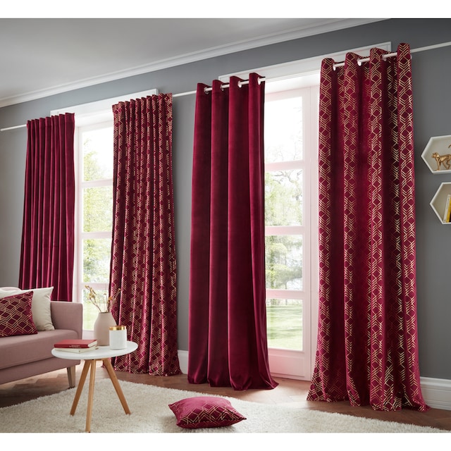 my home Vorhang »Velvet Uni«, (2 St.), Samt jetzt kaufen