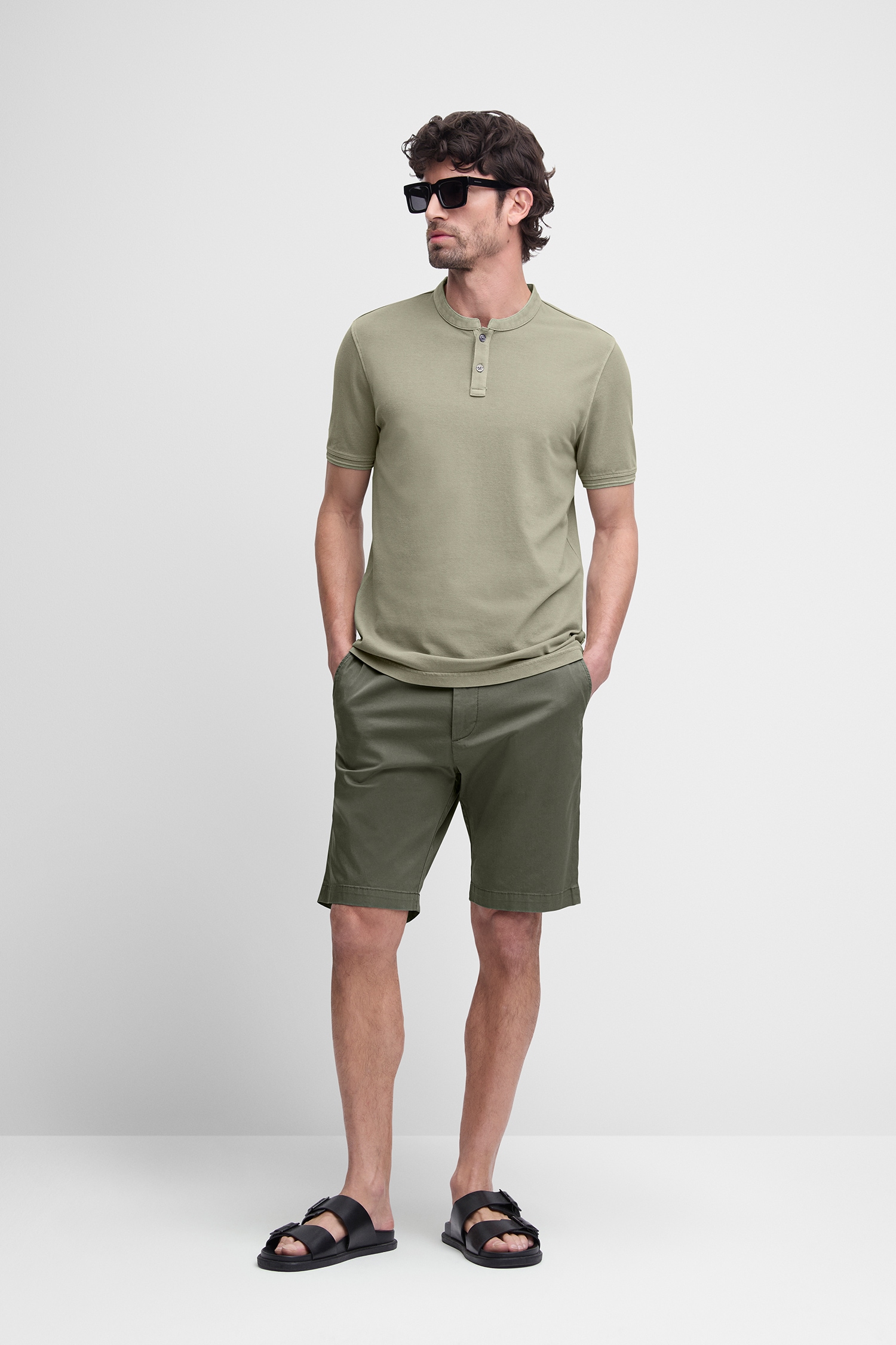 Cinque T-shirt »CILANO« Rundhalsausschnitt mit kurzer Knopfleiste, Relaxed Fit