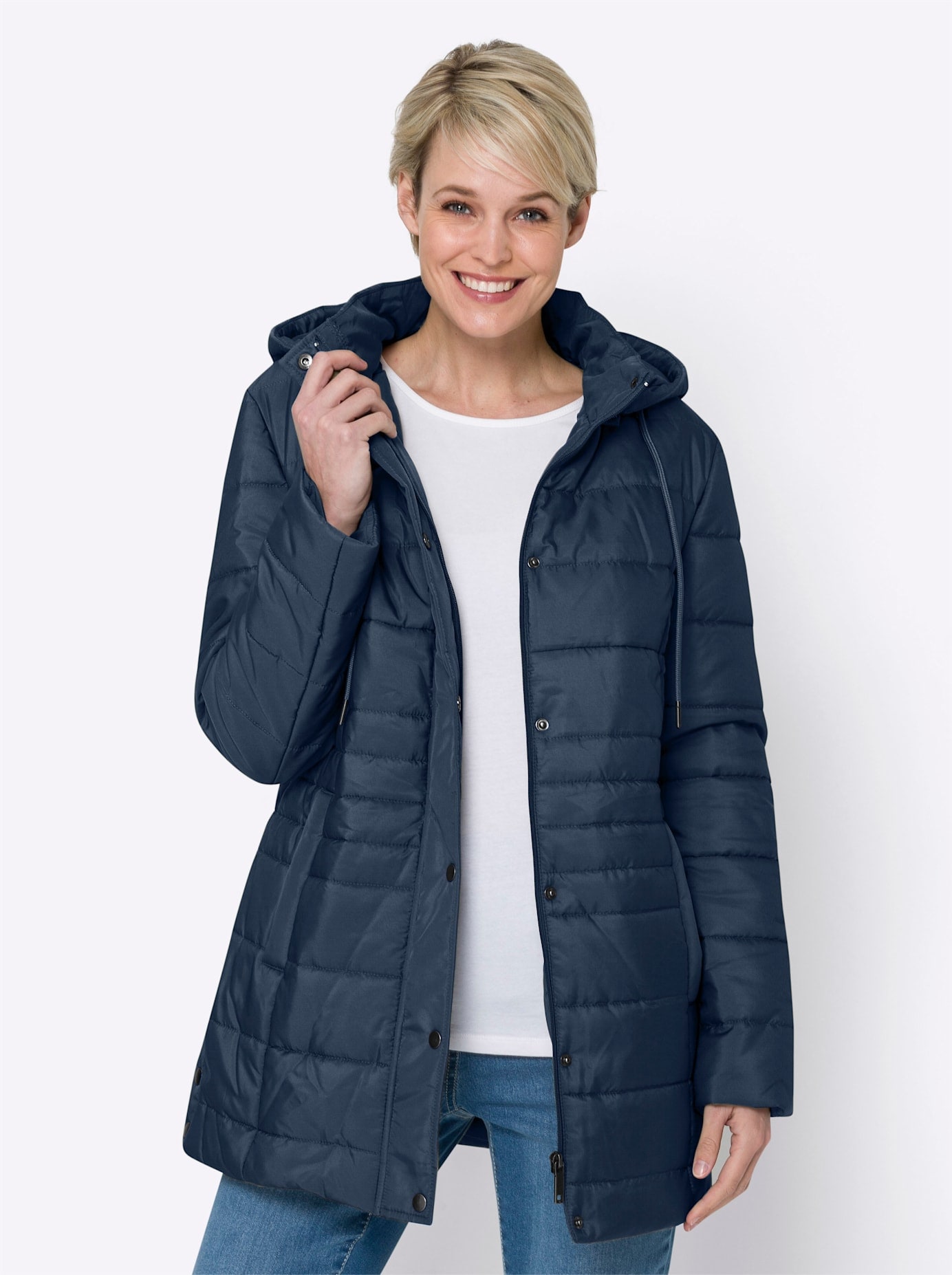 Steppjacke, mit Kapuze