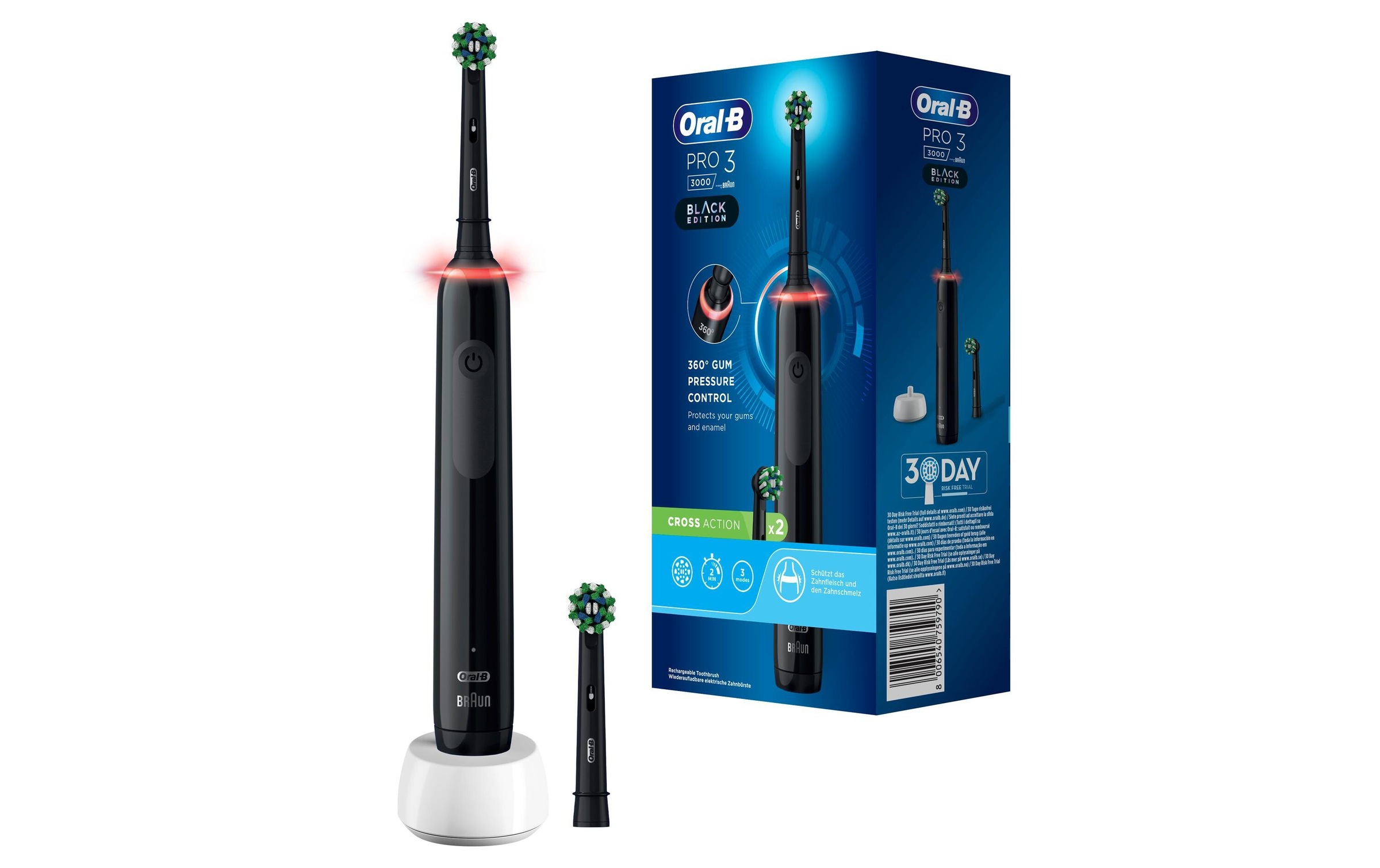 Oral-B Elektrische Zahnbürste »3 3000 Cross Action Black«