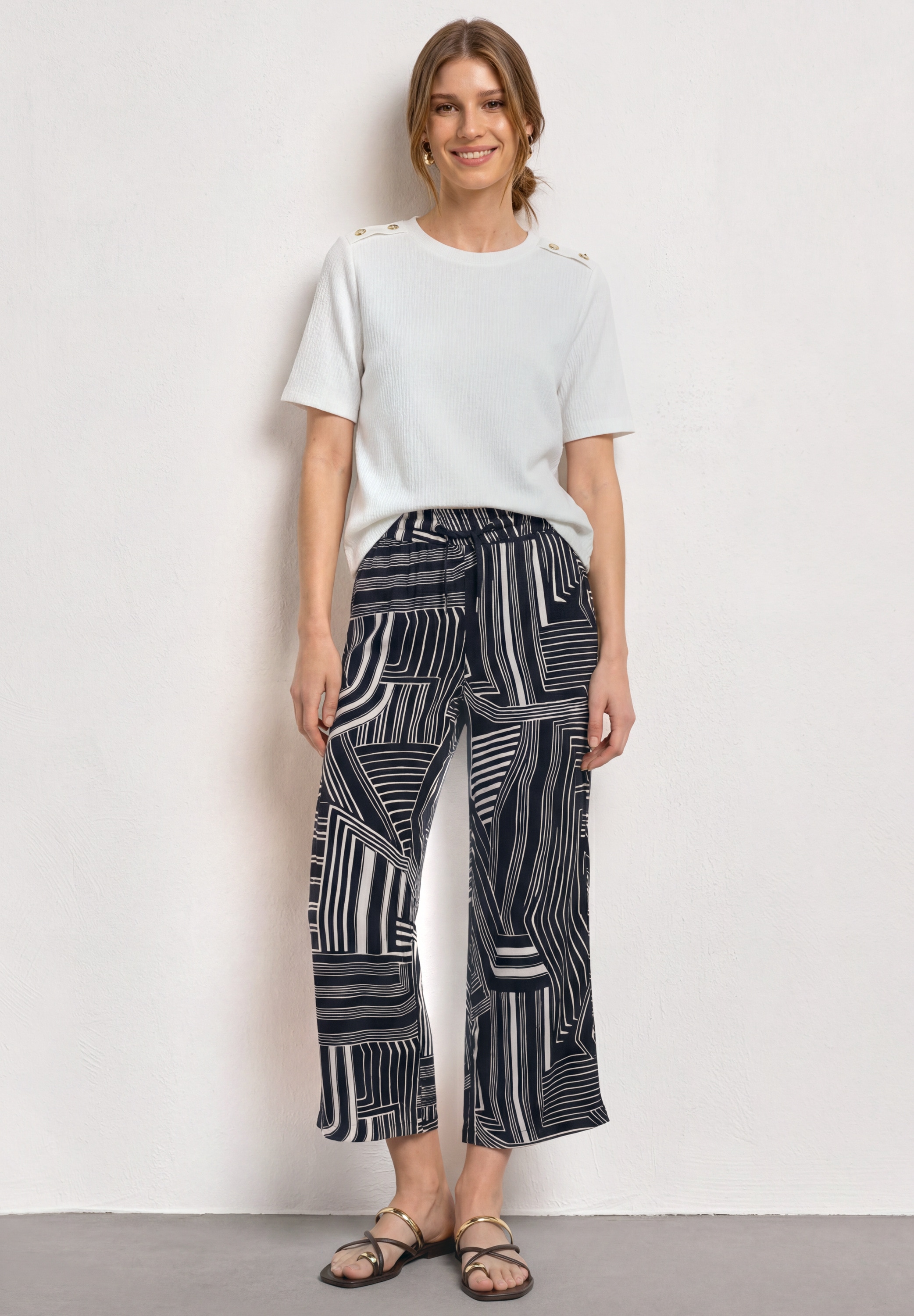 STREET ONE Jupe-culotte »Style Emee«  Culotte 7/8 taille haute - pantalon d'été - avec motif