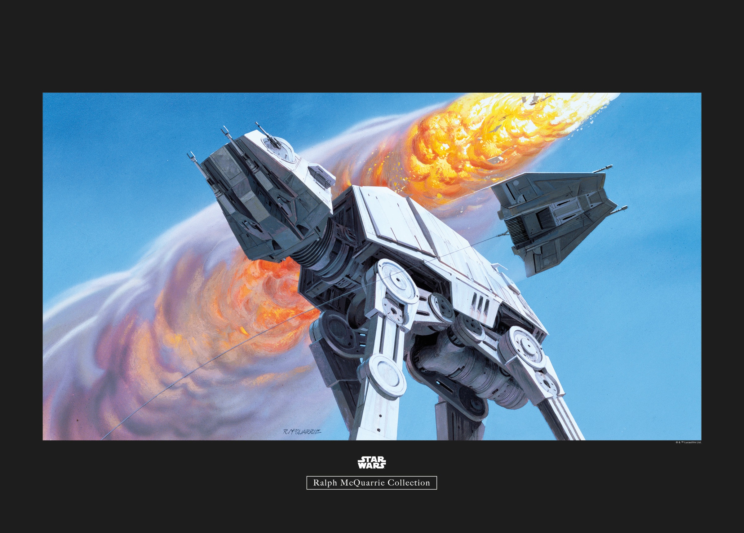 Image of Komar Bild "Star Wars Classic RMQ Hoth Battle AT-AT" Star Wars 1 Stk. tlg. Wandbild zur Dekoration im Kinderzimmer - ohne Rahmen