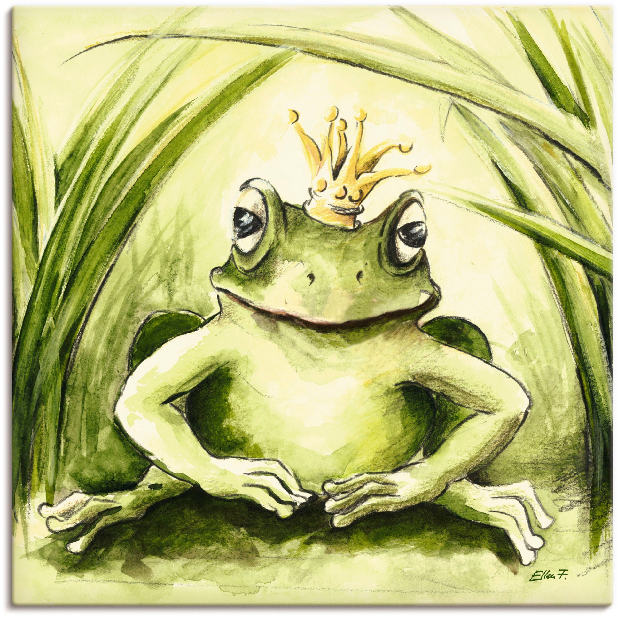 Image of Artland Wandbild "Kleiner Frosch" Geschichten & Märchen 1 Stk. tlg. als Alubild, Leinwandbild in verschied. Grössen
