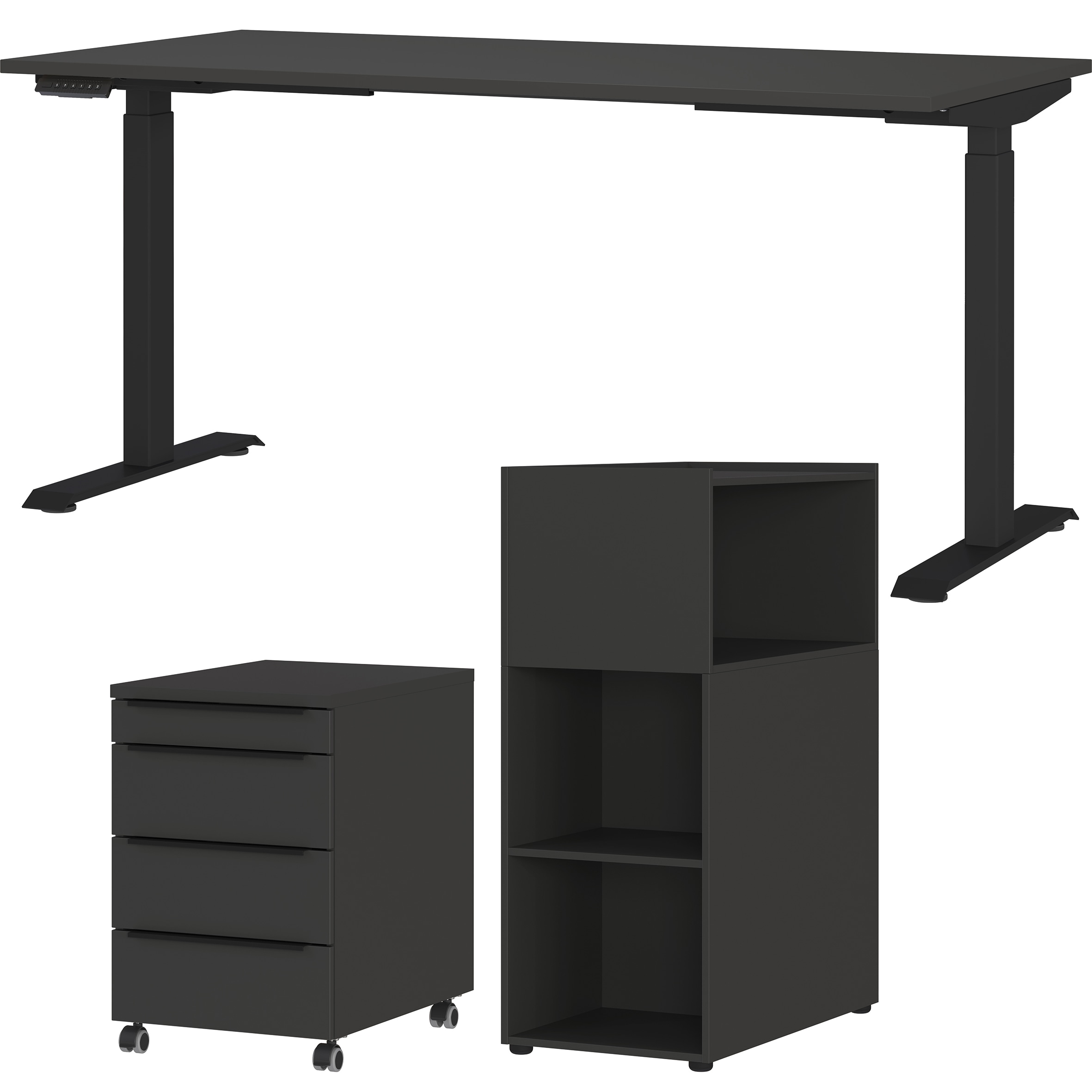 GERMANIA Büromöbel-Set »Mailand« 3 Stk. tlg. inkl. Schreibtisch, Rollcontainer und Raumteiler