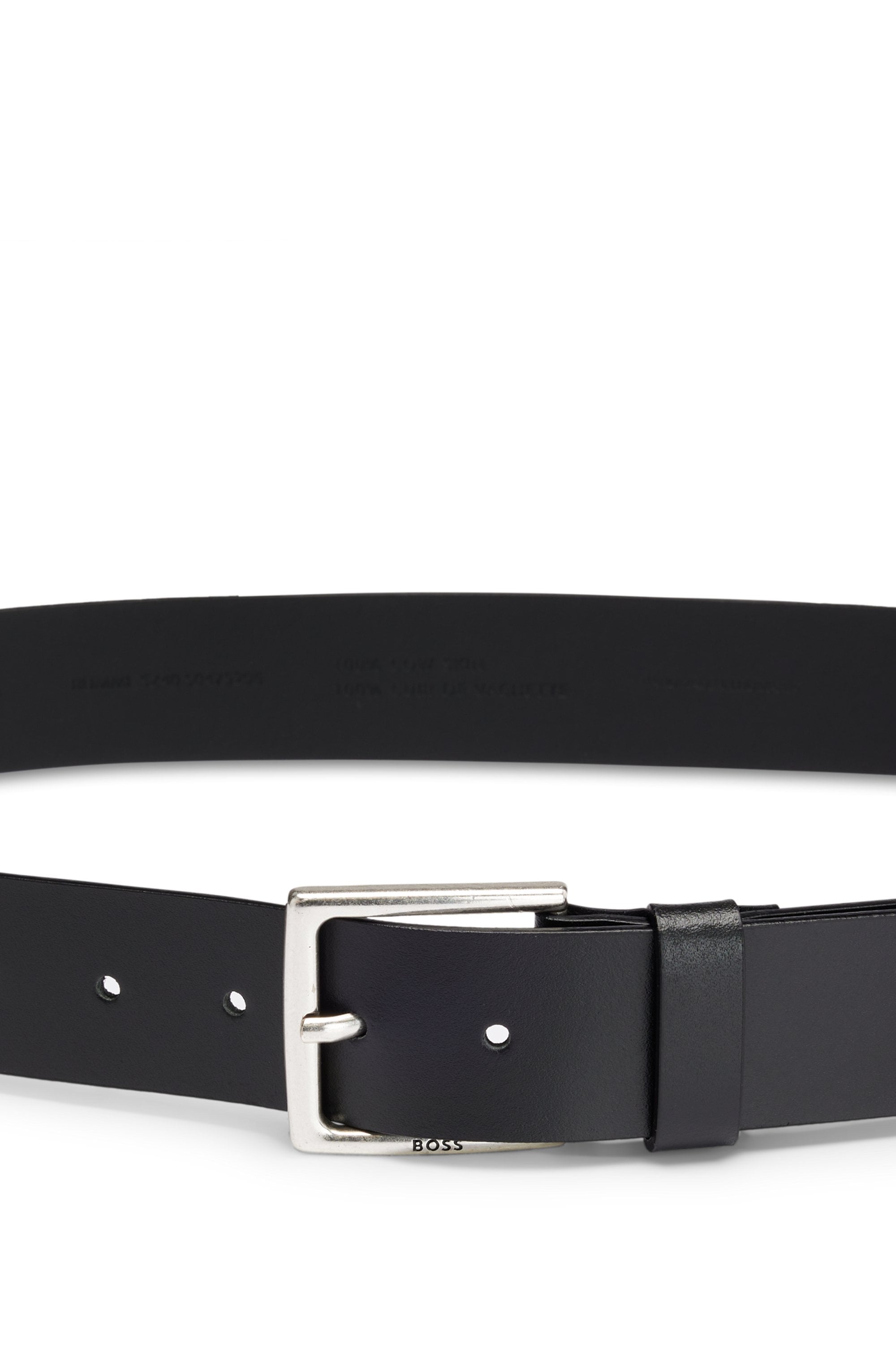 BOSS Ceinture en cuir »Rummi_Sz40« aus italienischem Leder mit Metall-Details in Antik-Optik
