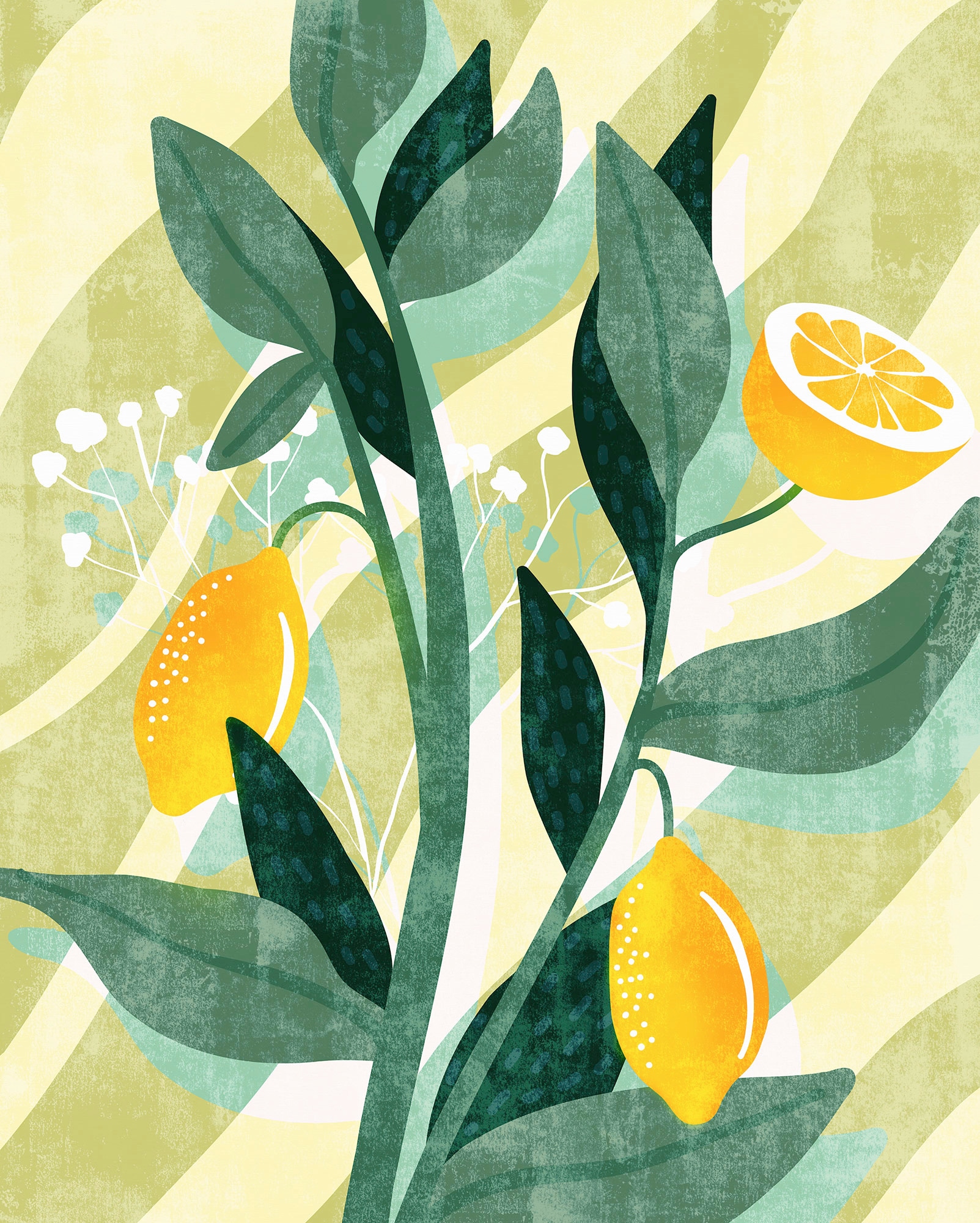 Image of Komar Vliestapete "Digitaldruck Vlies - Lemon Fresh - Grösse 200 x 250 cm" bedruckt glatt Wohnzimmer, Schlafzimmer