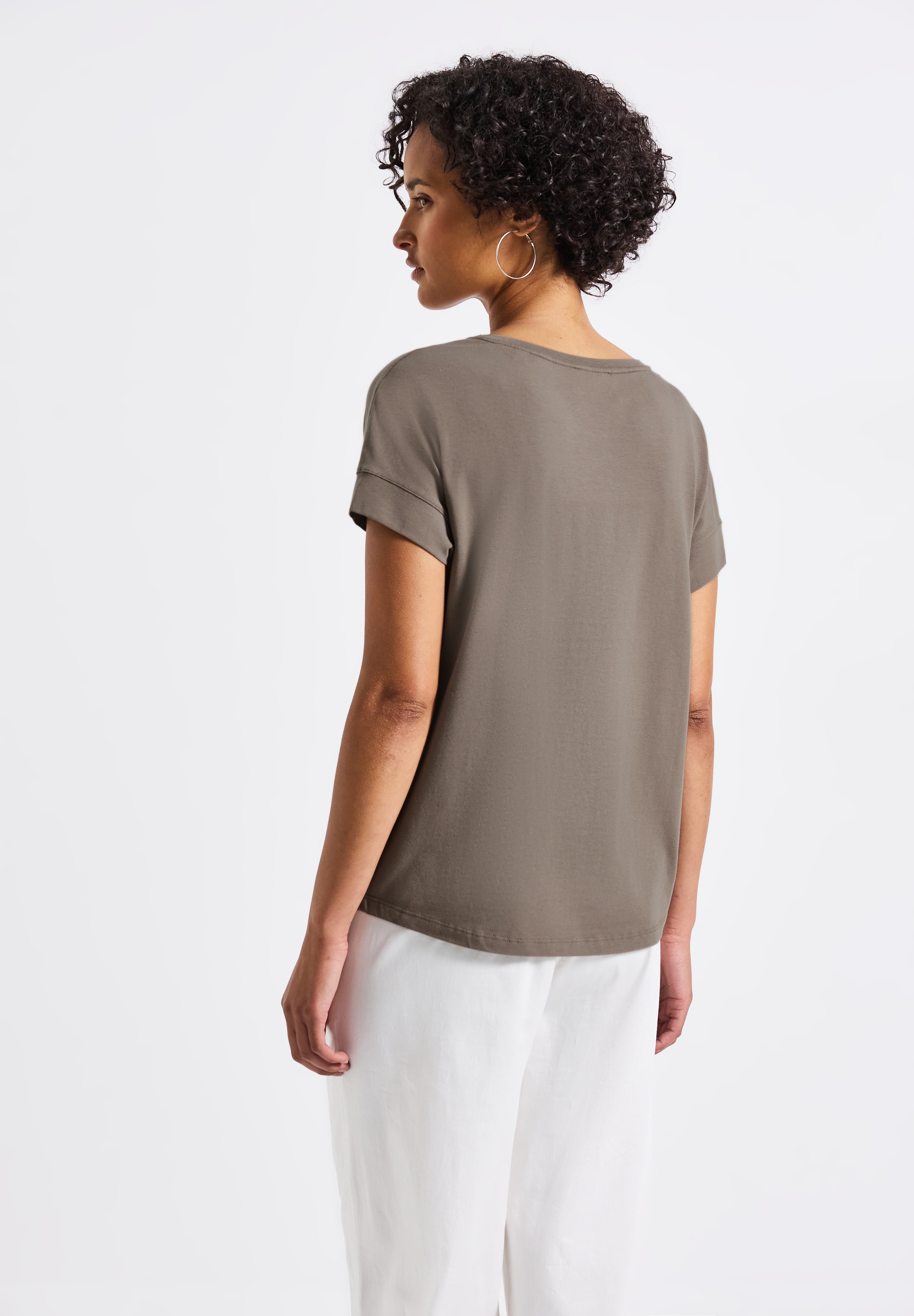 STREET ONE Shirttop, mit Wording-Stickerei