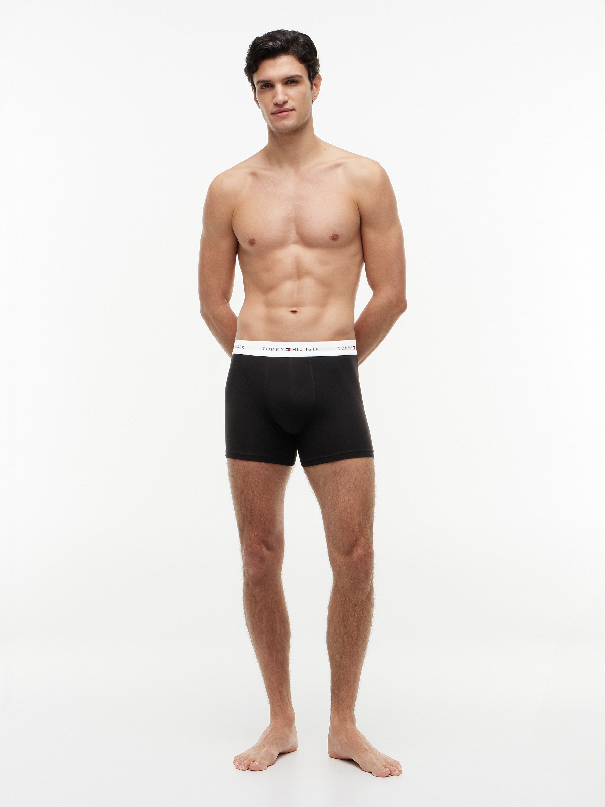 Tommy Hilfiger Underwear Boxershorts »3P BOXER BRIEF WB« Packung, 3er-Pack, 3 Stk. mit kontrastfarbenem Logobund