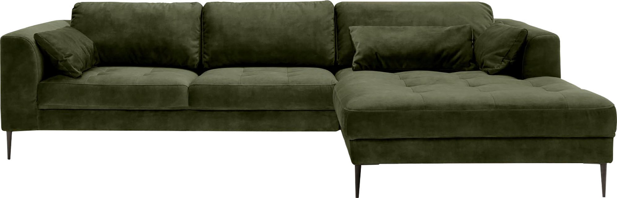 TRENDMANUFAKTUR Ecksofa »Luzi, wahlweise mit Schlaffunktion & Bettkasten. , L-Form« Designsofa mit tollem Sitzkomfort, Metallfüsse schwarz, Breite 280 cm