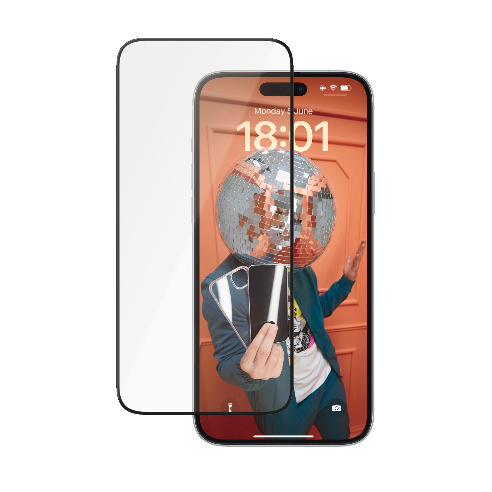 PanzerGlass Displayschutzglas »Ultra-Wide Fit Ceramic Protection Screen Protector«, für Apple iPhone 15 Plus, (1 St.), Displayschutzfolie, Schutzfolie, Bildschirmschutz, kratz- & stossfest