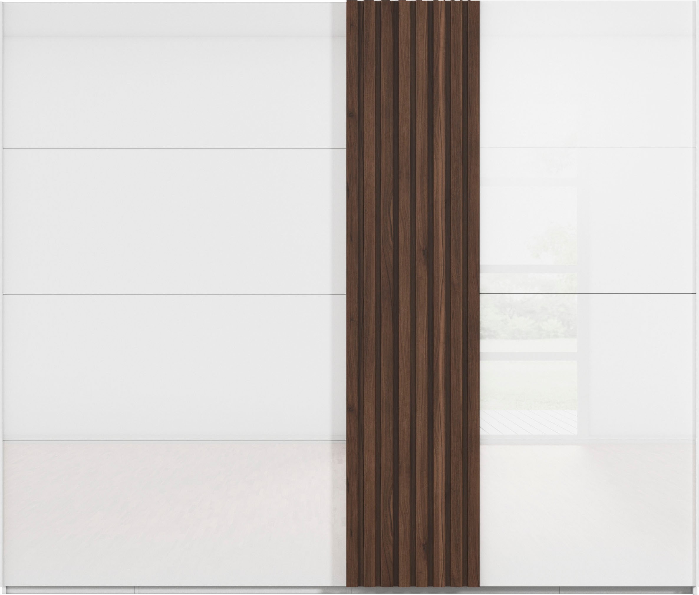 rauch Schwebetürenschrank »Kleiderschrank Schrank Garderobe Wäscheschrank TEGIO« mit hochwertigen Holzdekoraufleistung und Glasfront MADE IN GERMANY