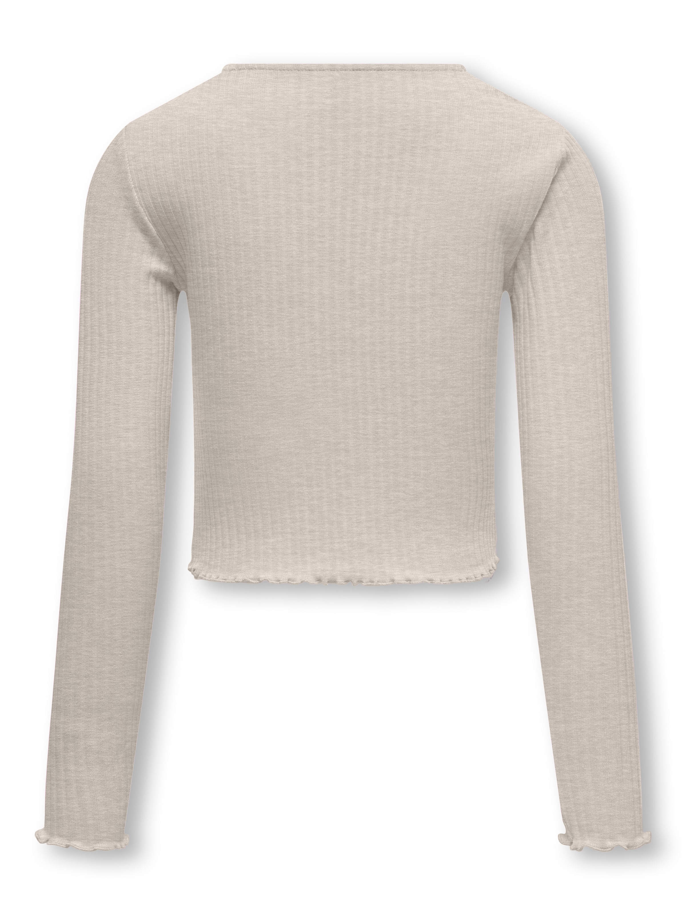 KIDS ONLY Langarmshirt »KOGNELLA L/S O-NECK TOP JRS NOOS«, in kurzer Form und mit süssen Wellenkanten am Saum