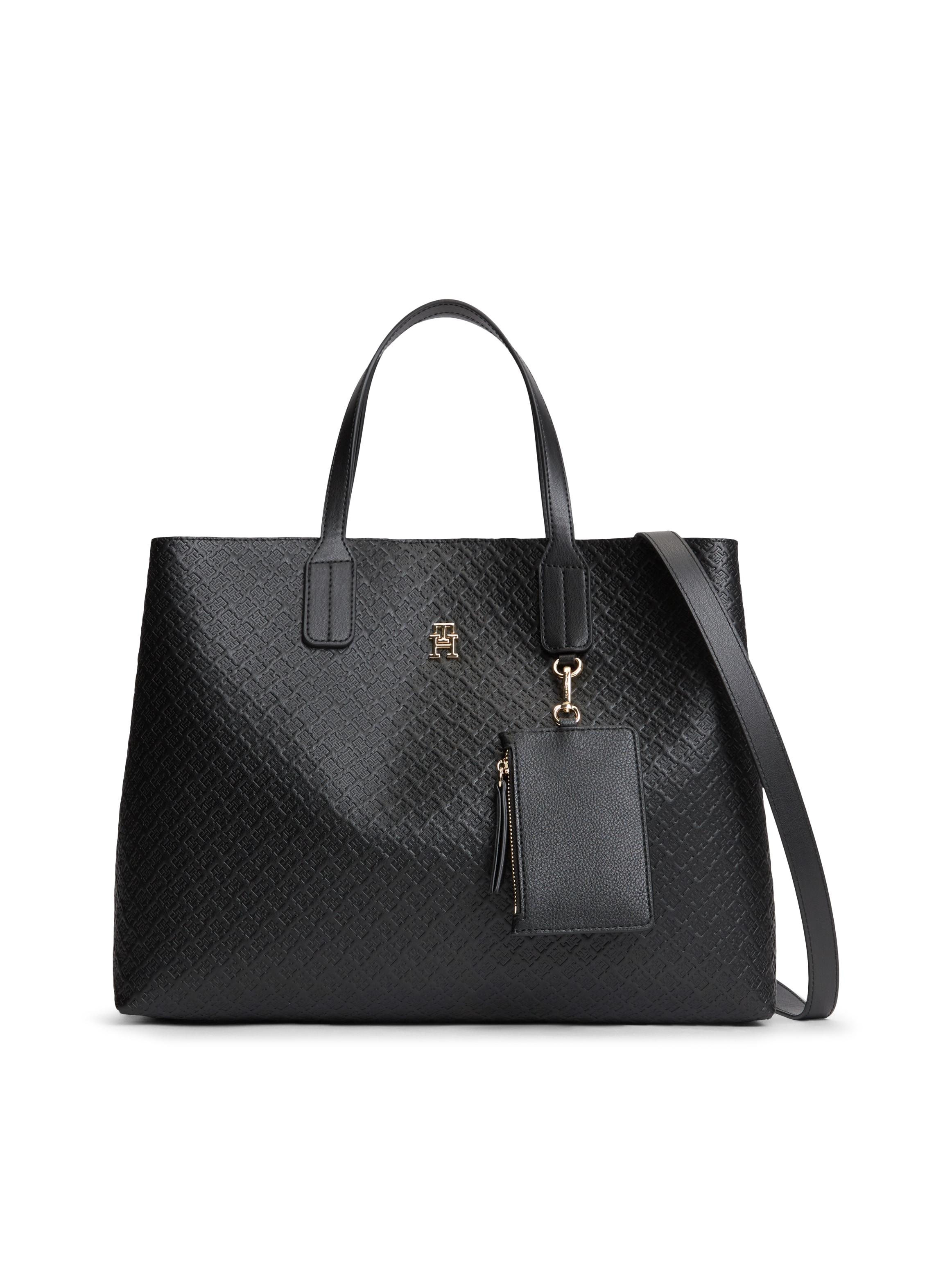 Image of Tommy Hilfiger Handtasche "TH ICON SATCHEL MONO" Damen Schultertasche, Satchel mit trendiger TH-Allover-Logoprägung