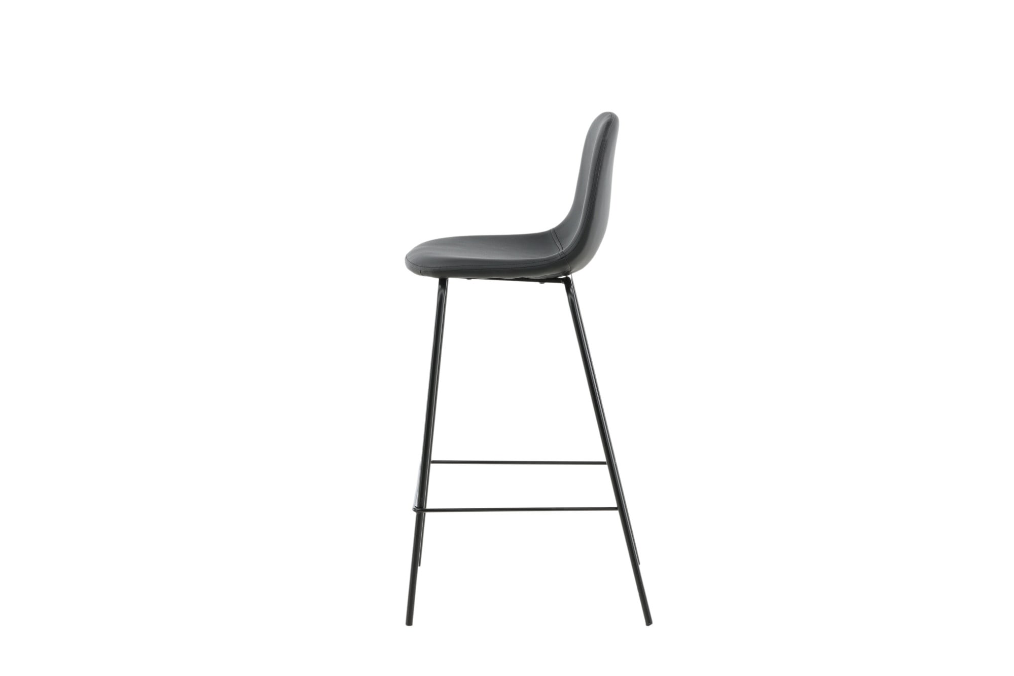 Venture Home Barhocker »Polar, 2er-Set Barhocker in Schwarz-PU, luxuriös, 150 kg belastbar« 2 Stk. tlg. Tresenstuhl, Lederlook, schwarze Metallbeine, Fussstütze, edel