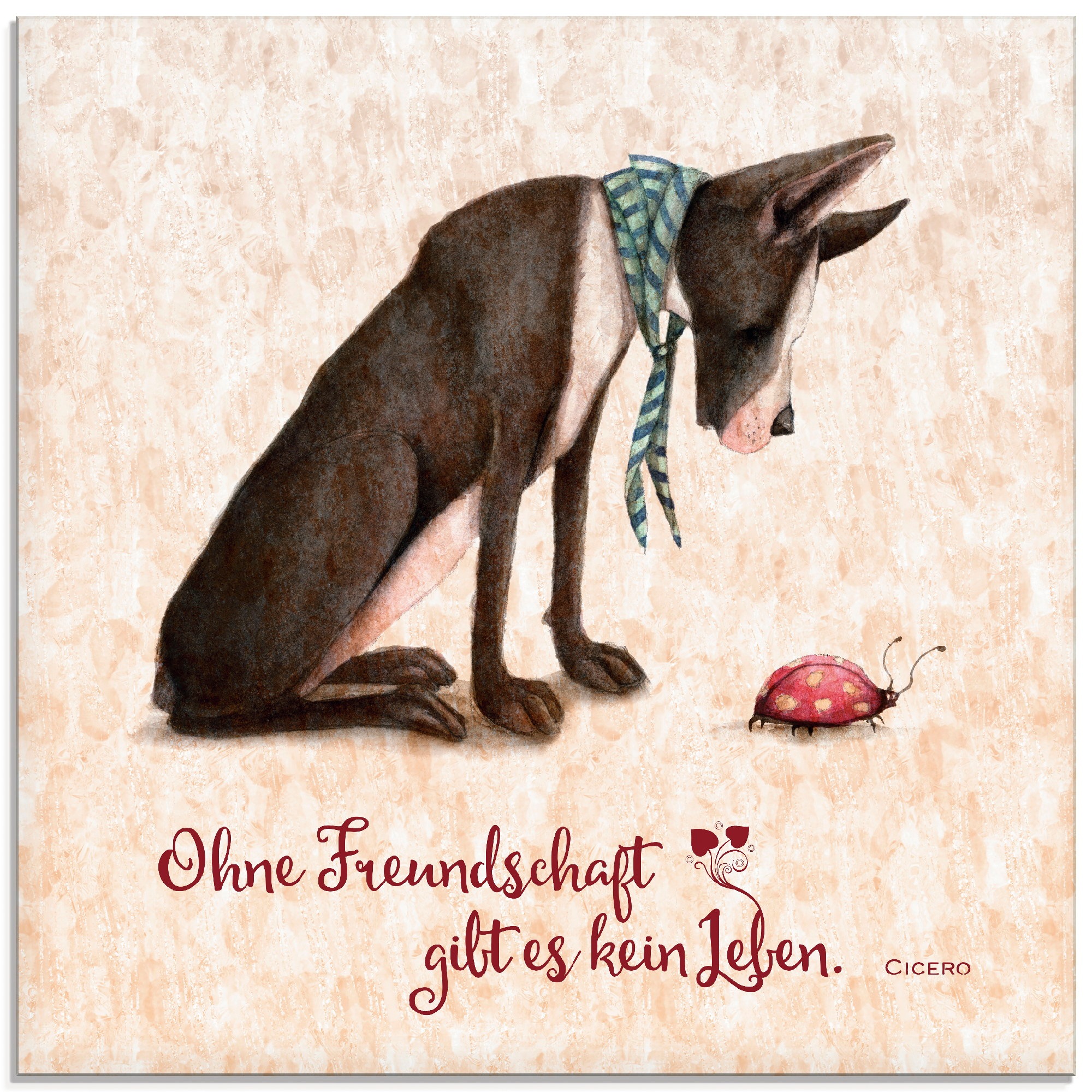 Image of Artland Glasbild "Lebensweisheit Freundschaft" Tiere 1 Stk. tlg. in verschiedenen Grössen