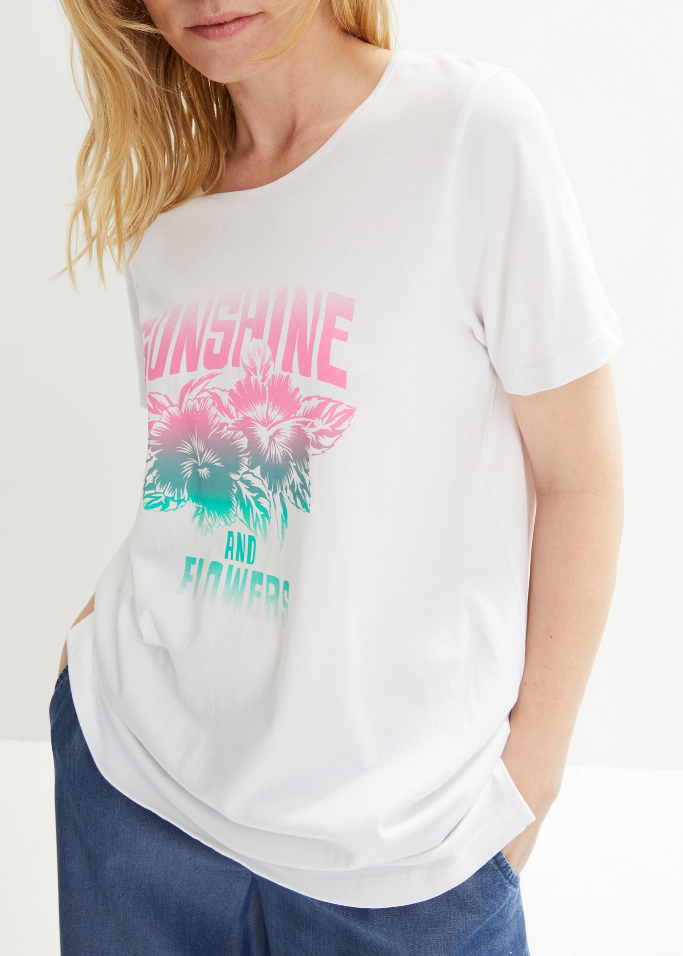 Image of bonprix T-Shirt Oversize-Passform, Kurzarm-Design, aus Baumwolle, Casual Stil