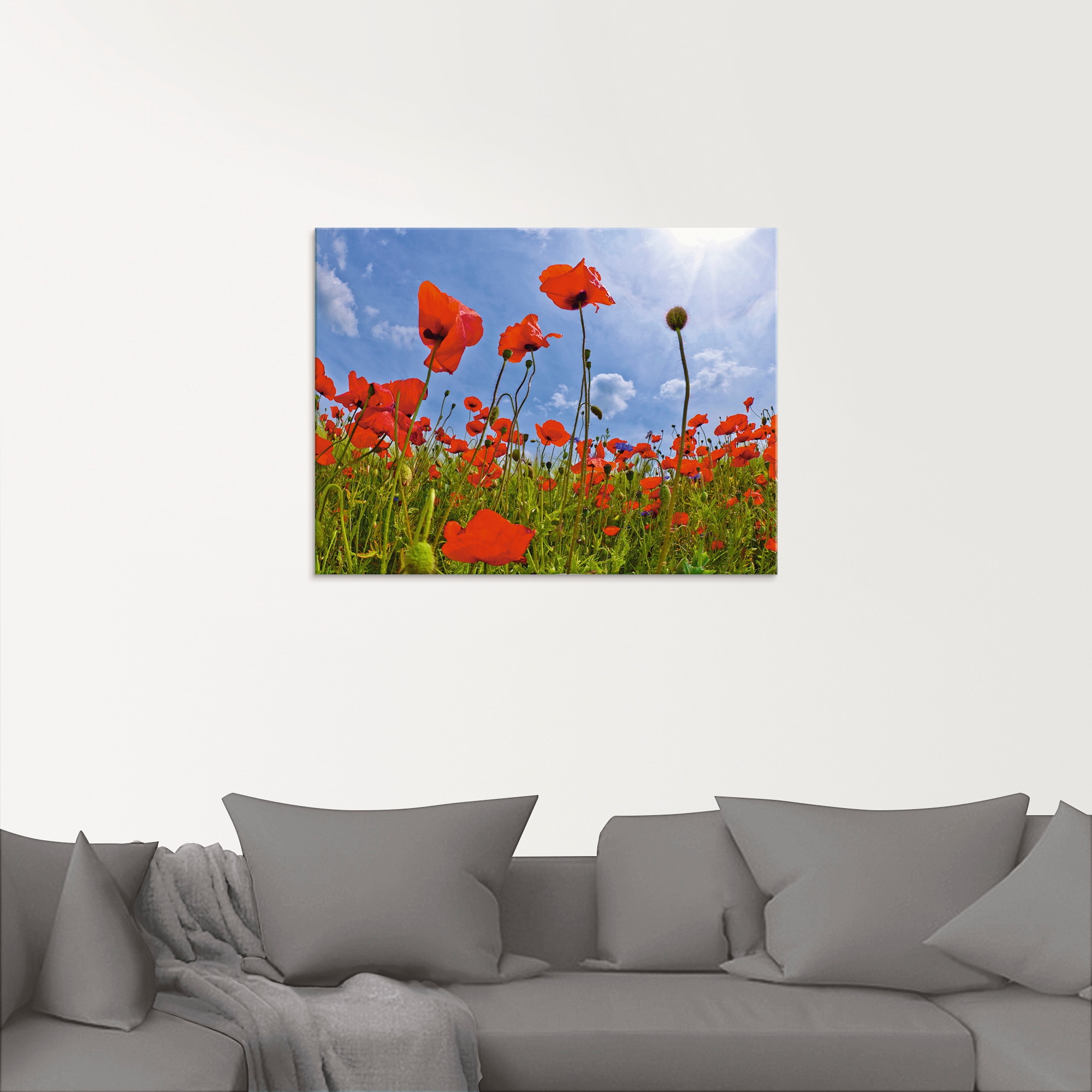 Artland Glasbild »Mohnblumenfeld« Blumen 1 Stk. tlg. in verschiedenen Grössen