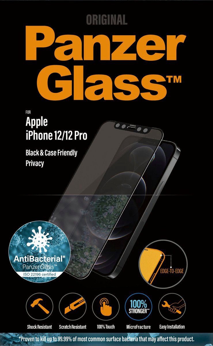 Image of PanzerGlass Displayschutzglas "E2E iPhone 12/12 Pro CaseFriendly Privacy Antibakt" für Apple iPhone 12/12 Pro