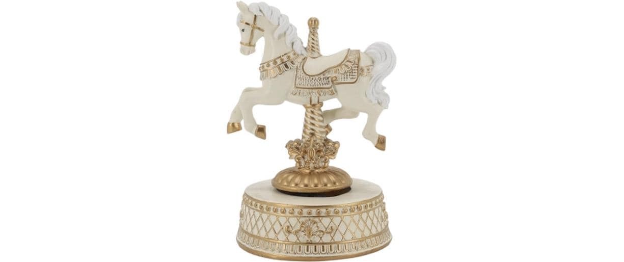 Image of Weihnachtsfigur "Chic Antique Spieluhr mit Pferd, 17.5 x 12 x 11"