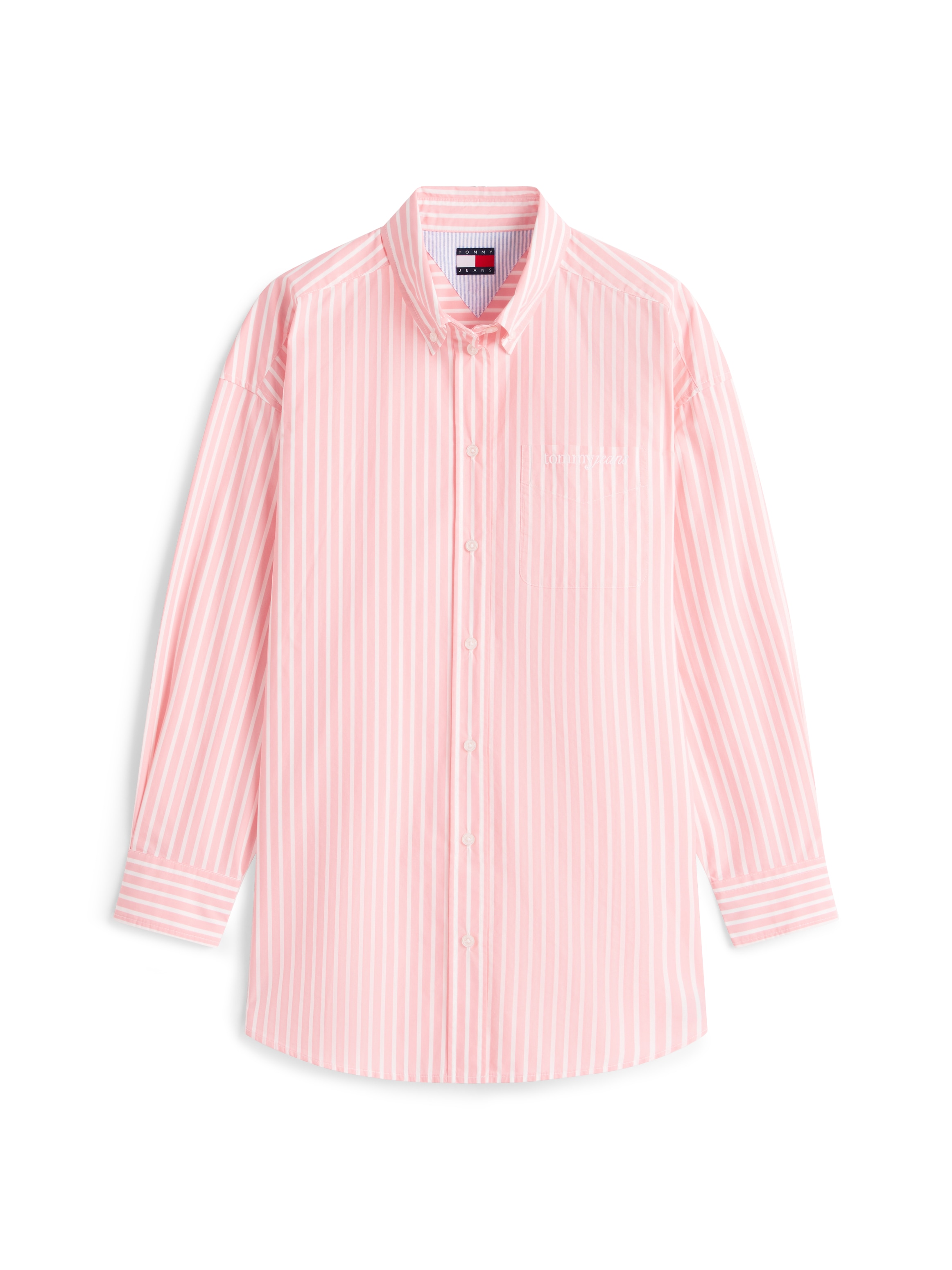 Tommy Jeans Blouse à manches longues »TJW OVS POPLIN SHIRT« mit modischen Streifen