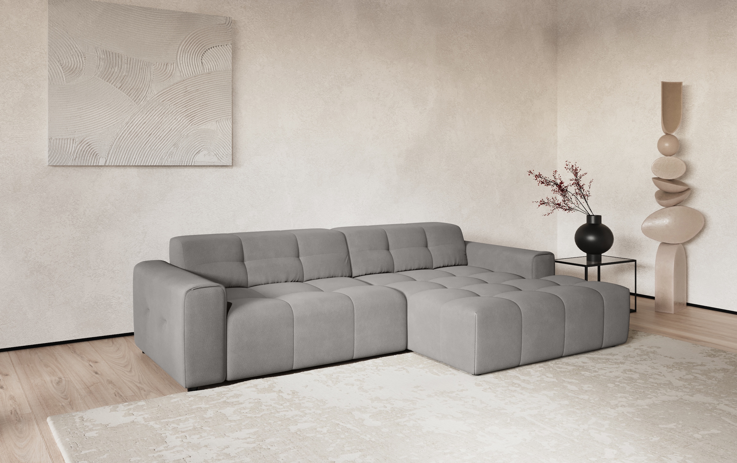 COTTA Ecksofa »Sento L-Form, B:280 cm, Chenille-Struktur, XXL Recamiere B: 133cm«