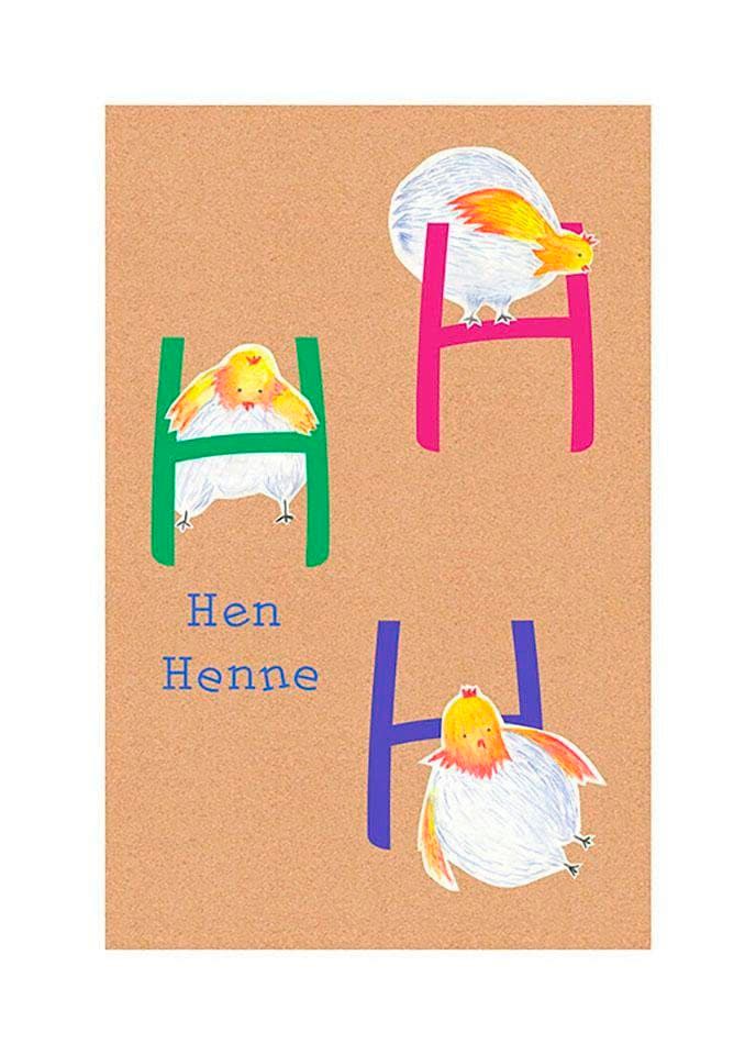 Image of Komar Bild "ABC Animal H" Buchstaben 1 Stk. tlg. Wandbild zur Dekoration - ohne Rahmen