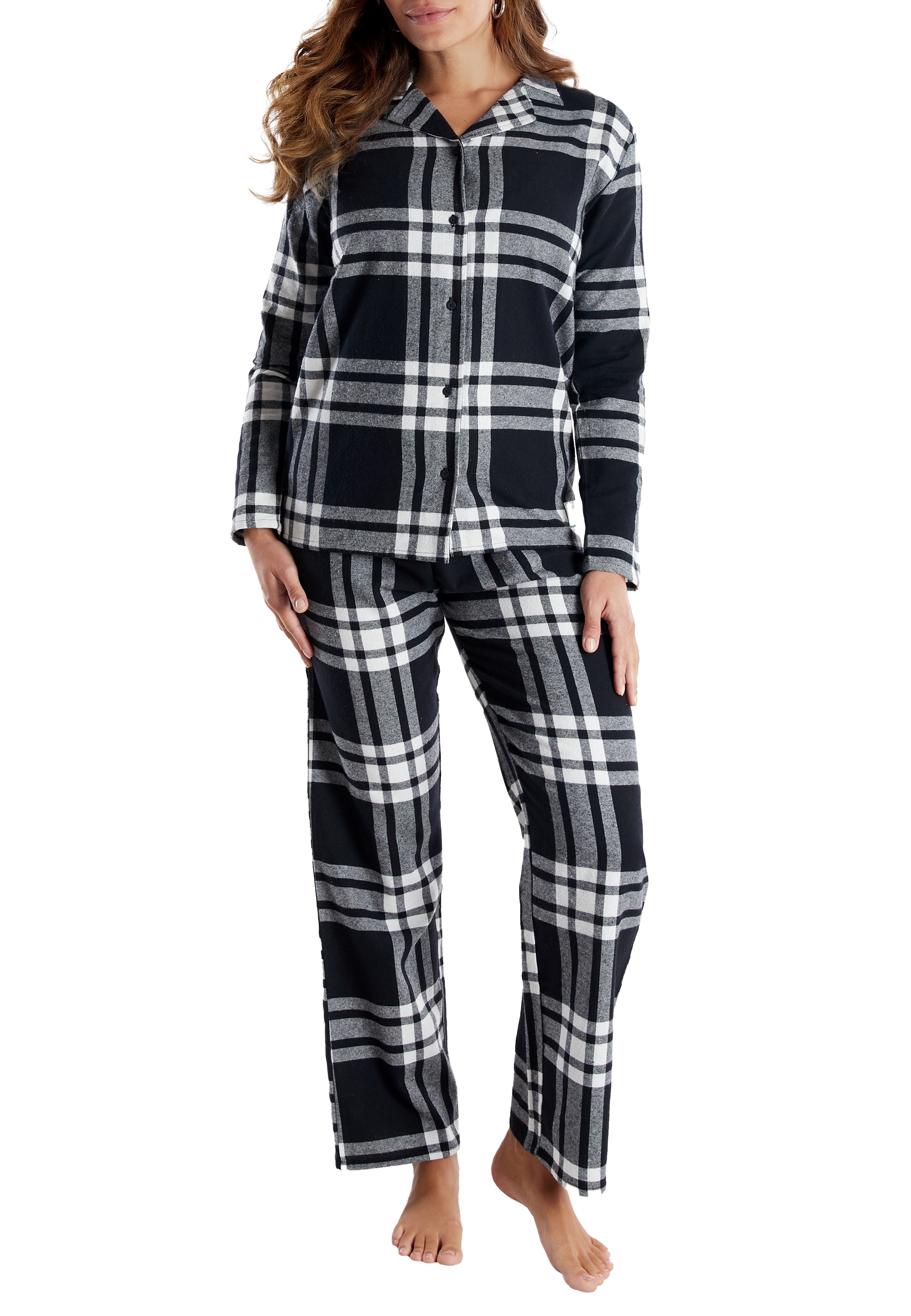 TOM TAILOR Schlafanzug »Xanthi« 2 tlg. mit langen Ärmeln, kariert, Knöpfe