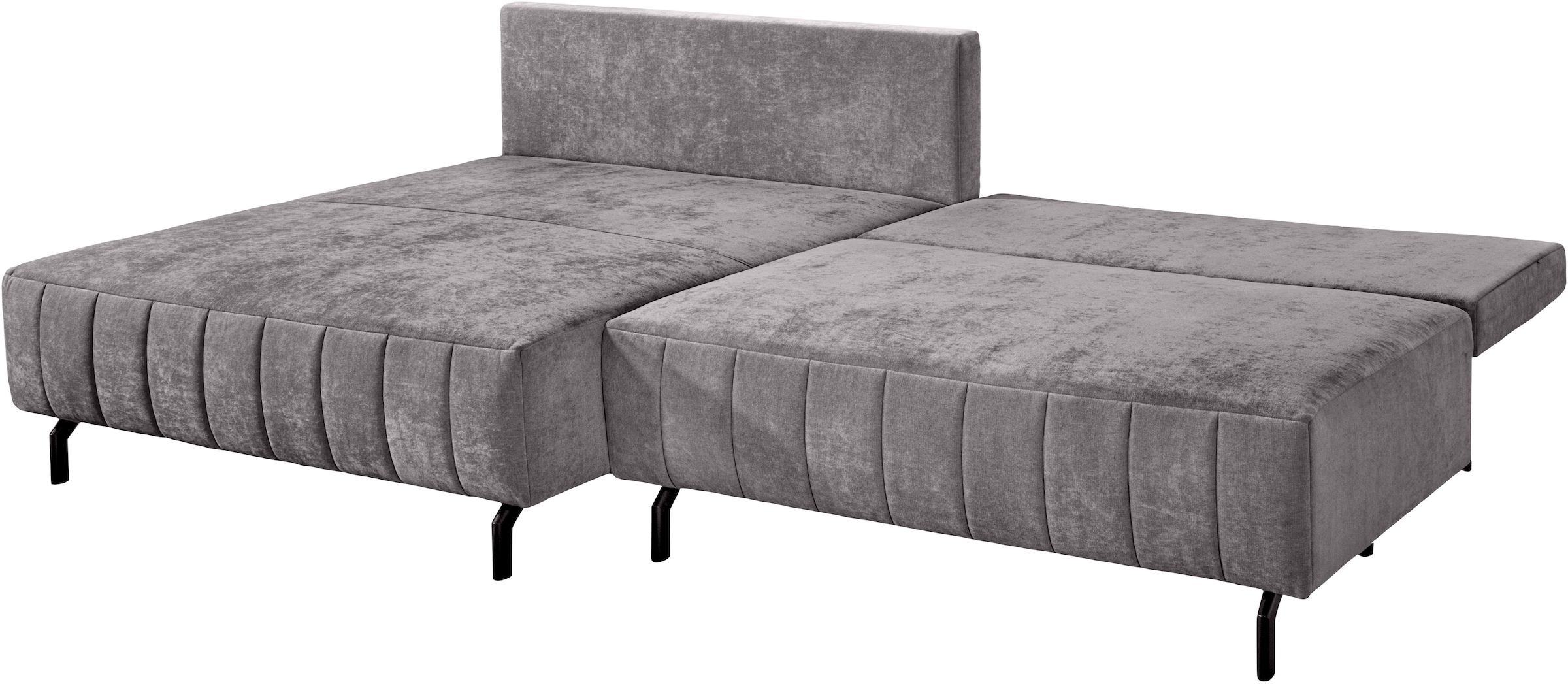 exxpo - sofa fashion Canapé d'angle inkl. Bettfunktion und Bettkasten, 15cm bodenfrei, Breite 262cm