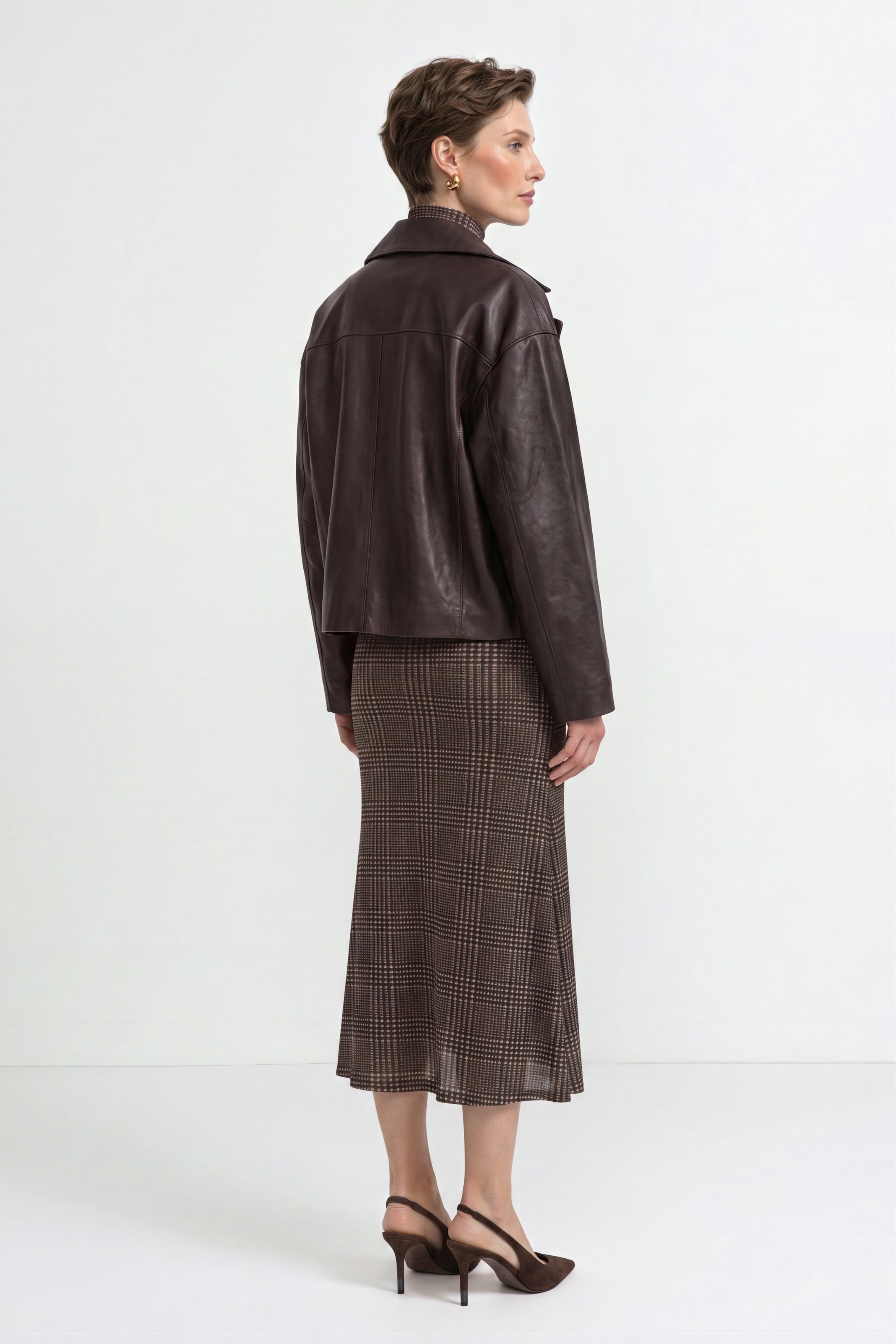 RICHROYAL Veste en cuir sans capuche Regular fit mit Reverskragen