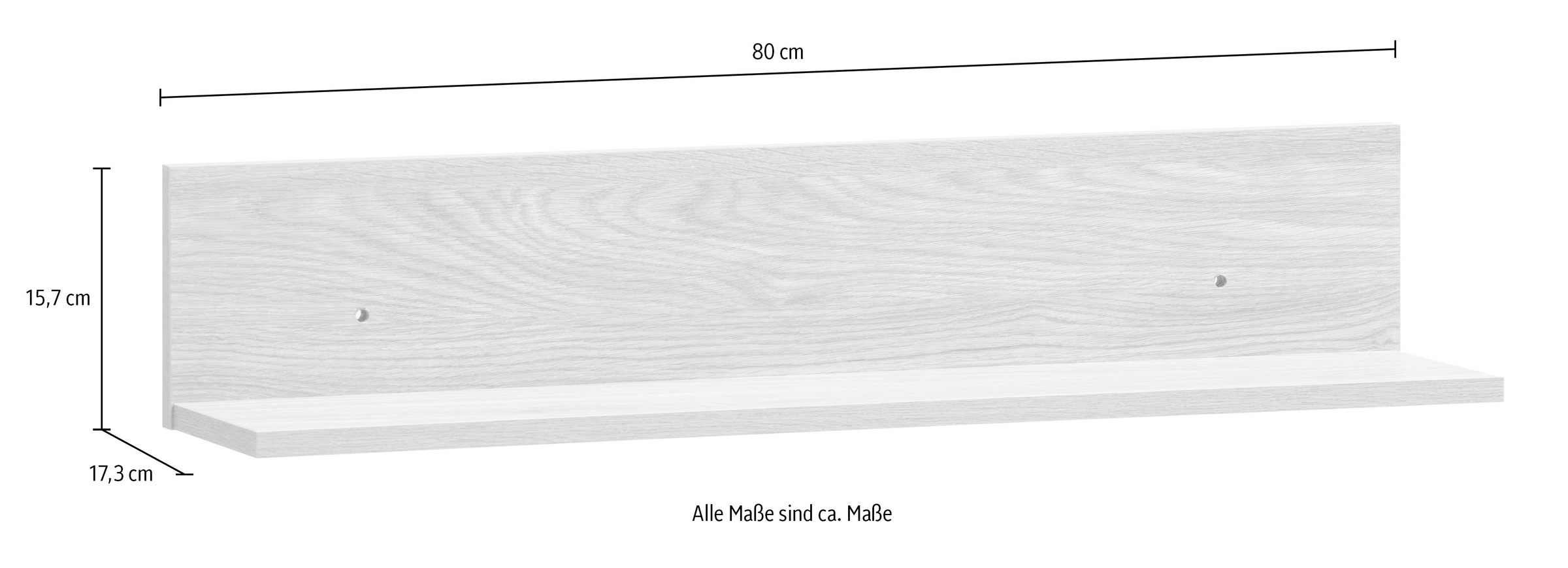 Schildmeyer Wandregal »Solea« Breite 80 cm, Dekor mit fühlbarer Holzstruktur