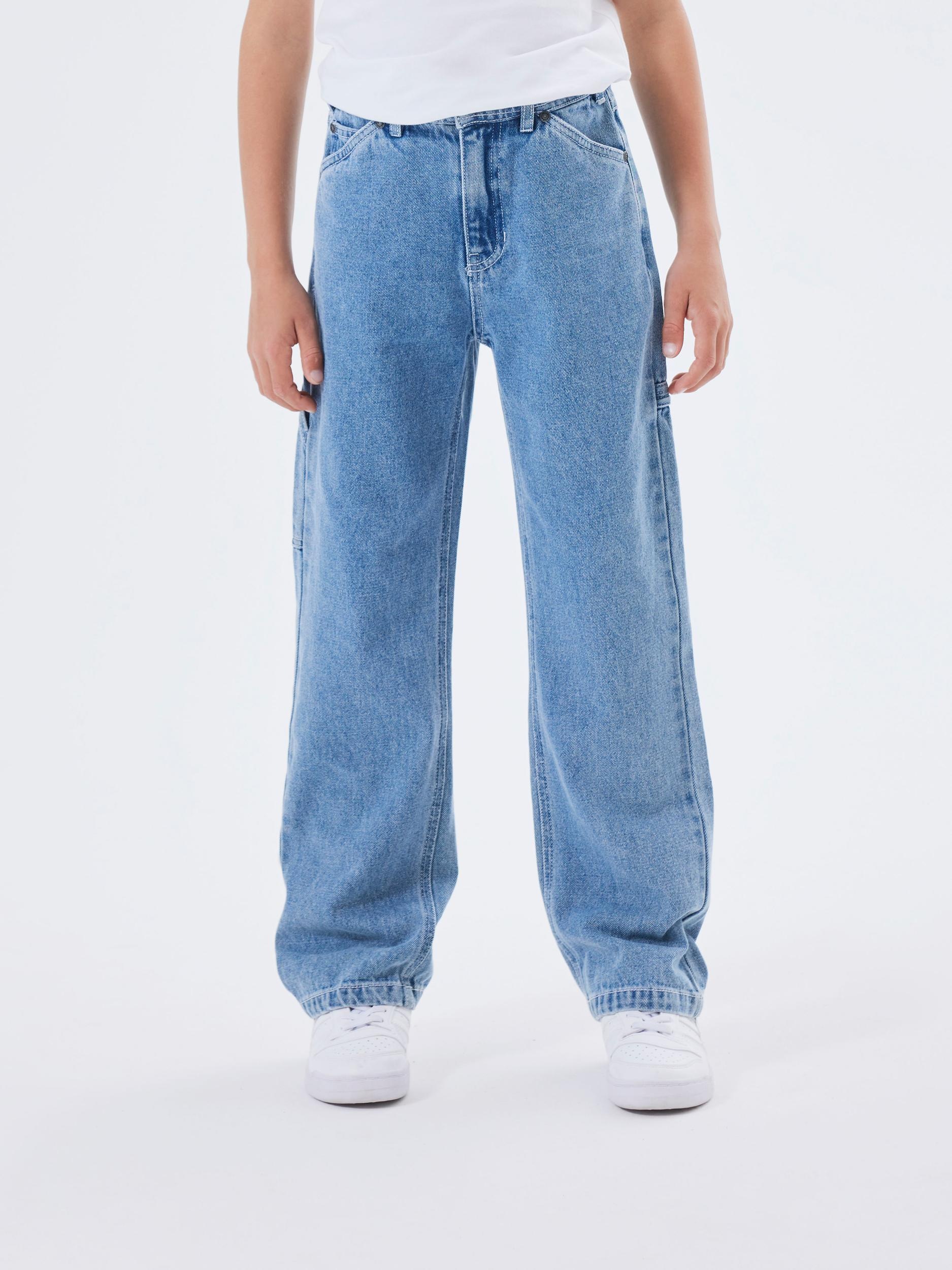 Image of Name It 5-Pocket-Jeans "NKMRYAN für Jungen mit geradem Bein und 5-Pocket-Style" unifarben, casual, straight fit, Baumwolle, Denim