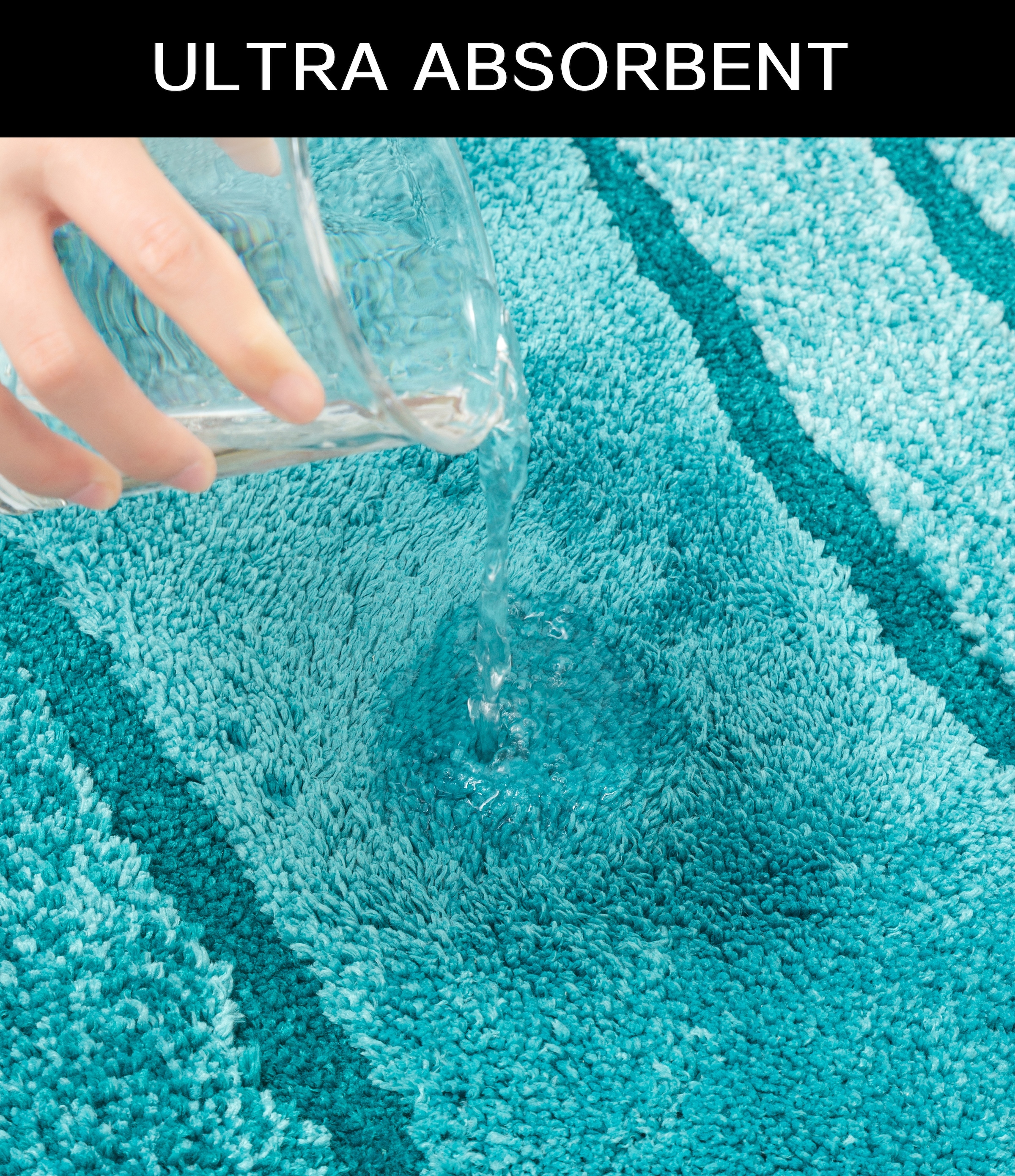 my home Badematte »Josie, Badvorleger, Badezimmer Teppich«, rutschhemmend beschichtet, fussbodenheizungsgeeignet-schnell trocknend-strapazierfähig, Badteppich, Badematten, rechteckig, rund & als 3-tlg. Set erhältlich
