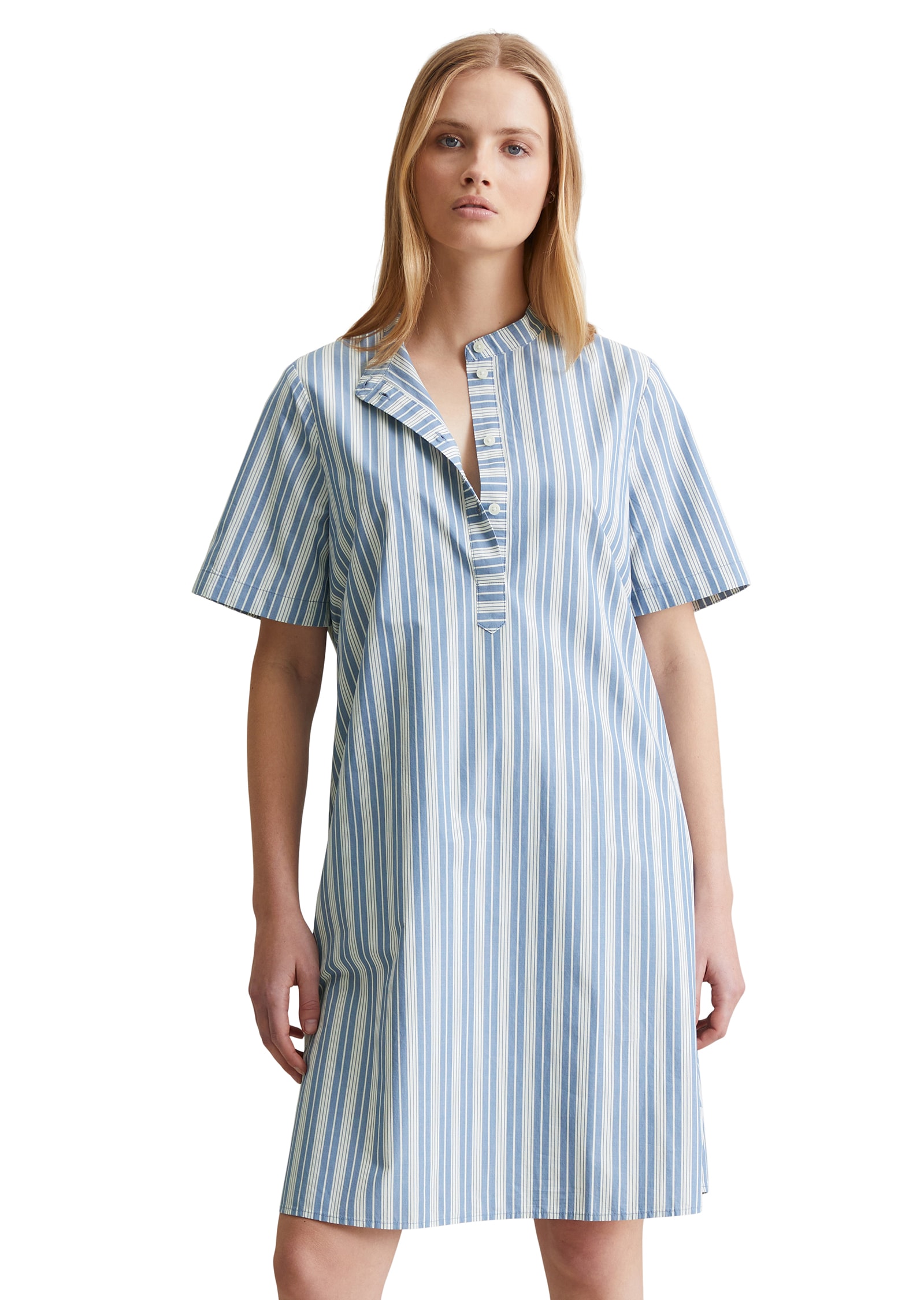 Image of Marc OPolo DENIM Hemdblusenkleid Seitennahttaschen gestreift, A-Shape