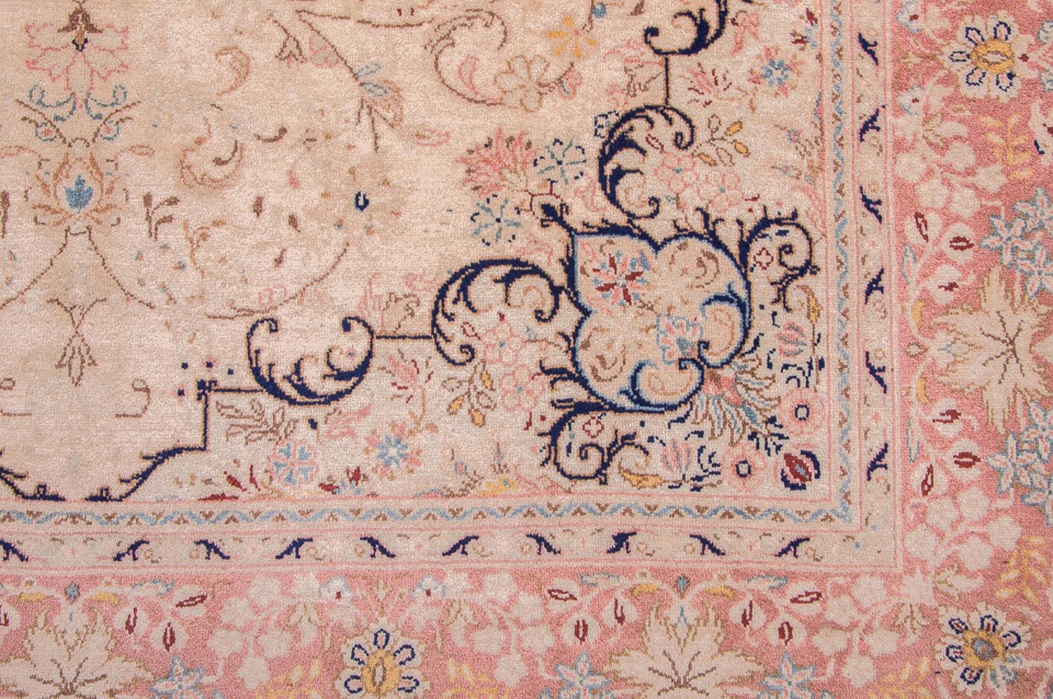 morgenland Wollteppich »Täbriz 40 Raj Teppich handgeknüpft rosa«, rechteckig, handgeknüpft