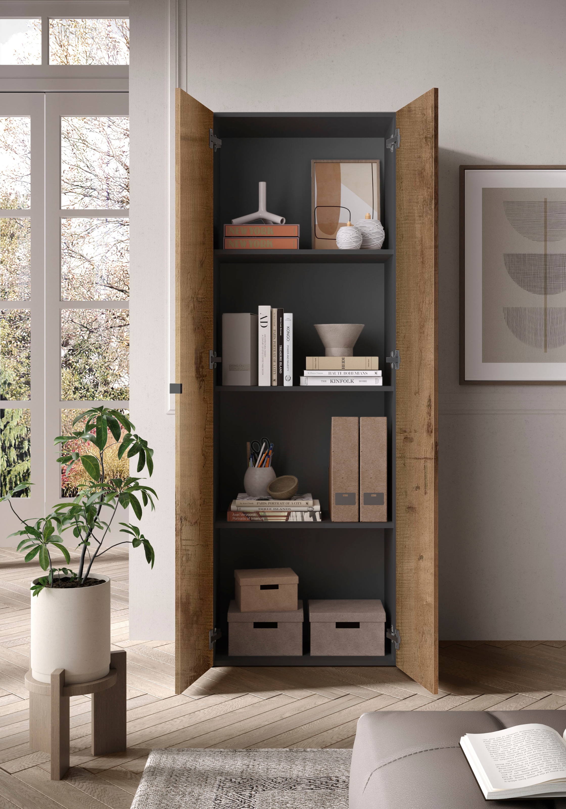 INOSIGN Aktenschrank »Basic, Büroschrank mit 2 Türen (innen 3 Einlegeböden),«, hoher Mehrzweckschrank in verschiedenen Farben, B 63 x H 184 cm