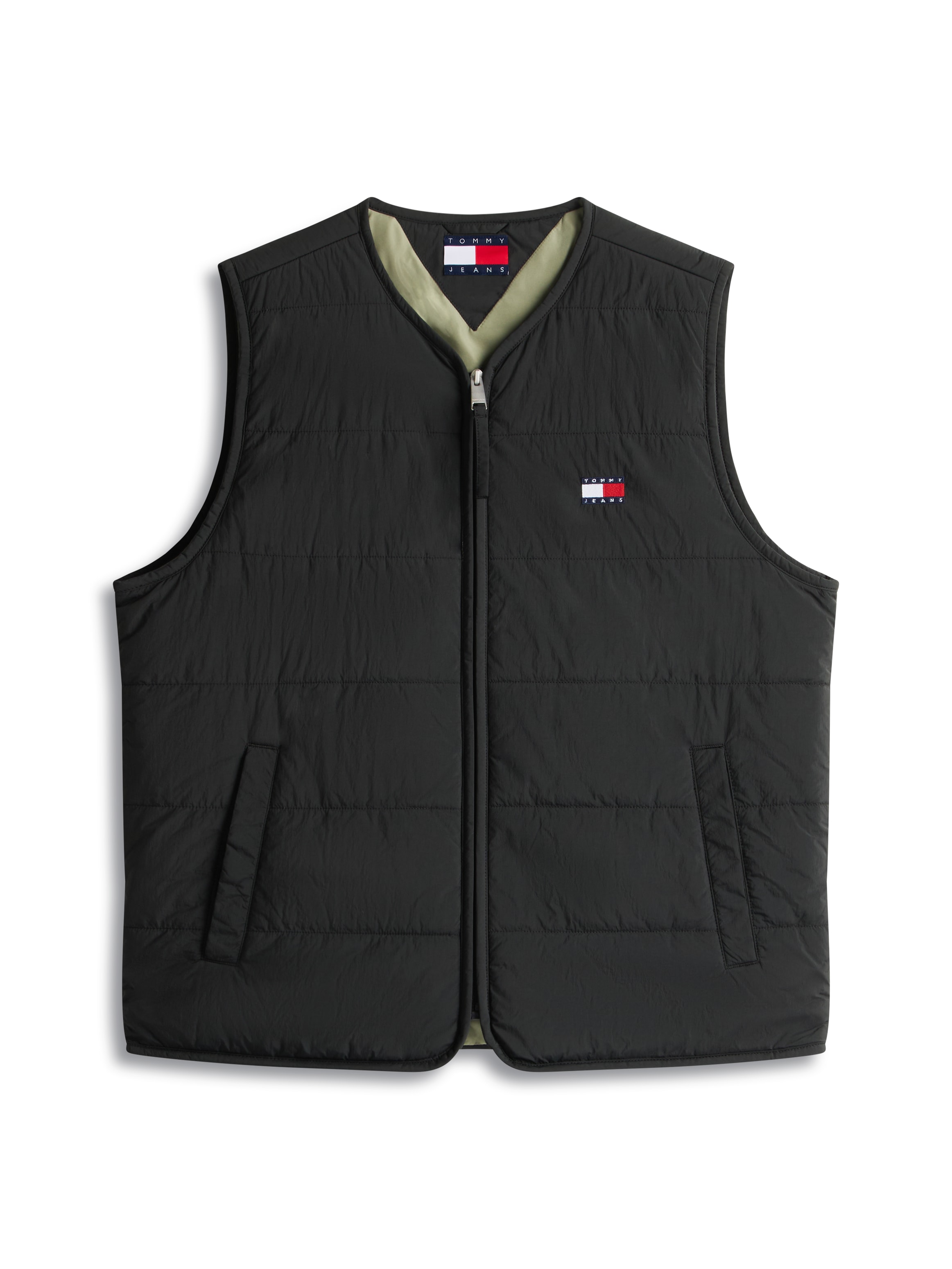 Tommy Jeans Gilet matelassé »TJM HERITAGE FLAG QUILTED« Underliner Regular fit mit Rundhalsausschnitt