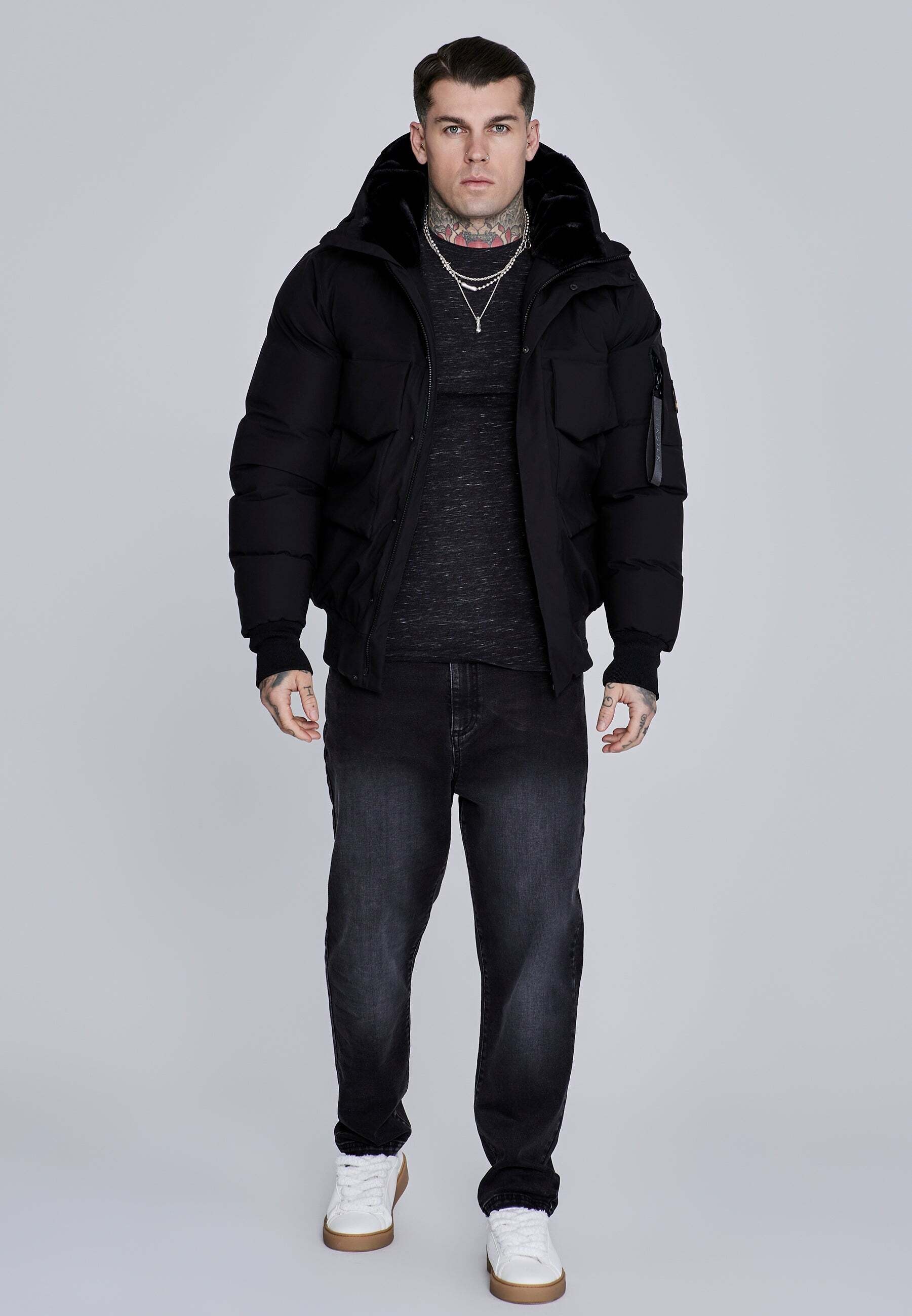 Siksilk Veste d'hiver »Siksilk Winterjacke Hooded Bomber Jacket«