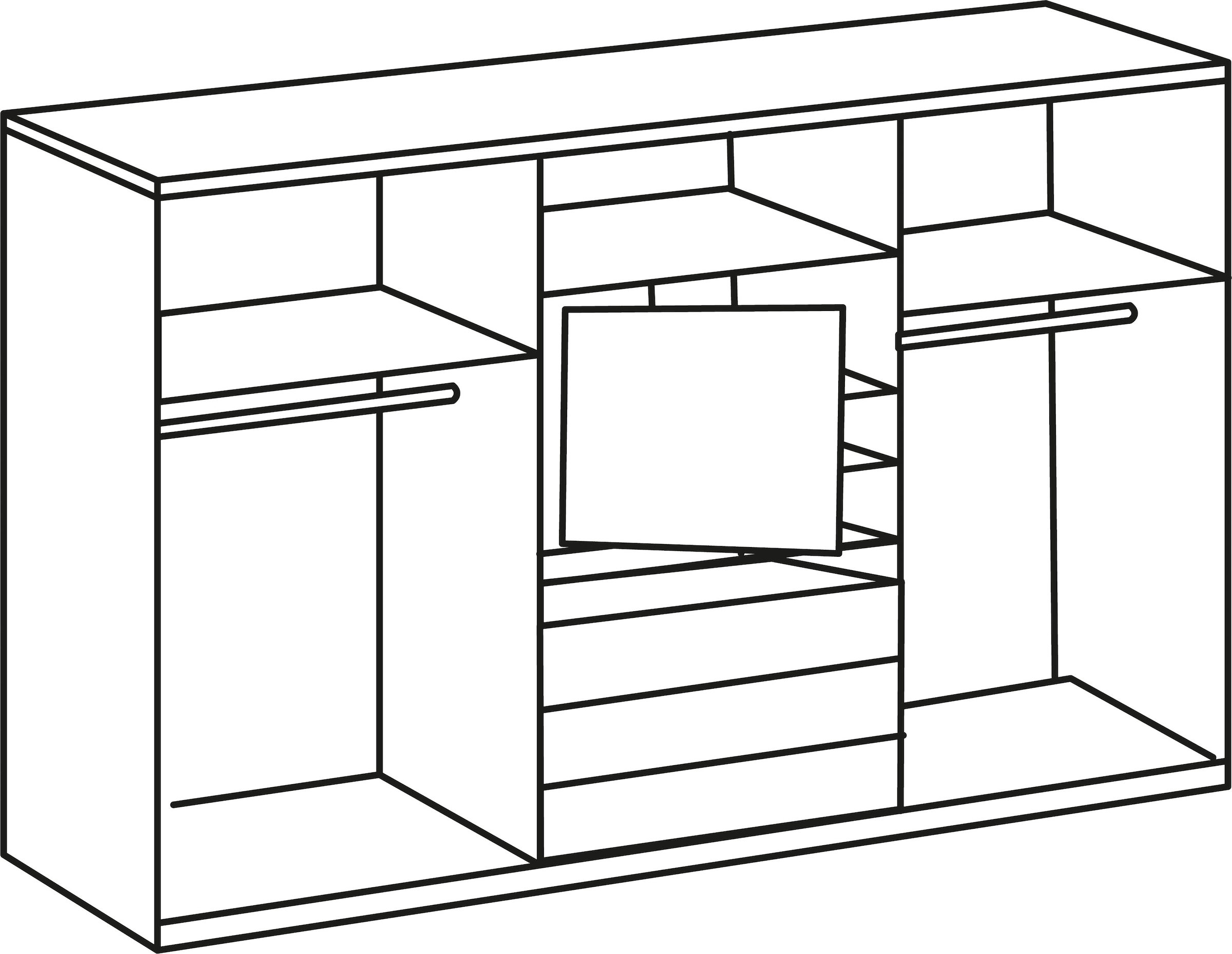 Wimex Schwebetürenschrank »Magic by fresh to go«, tolles EXTRA: mit drehbarem TV-Element, Fronten aus Glas