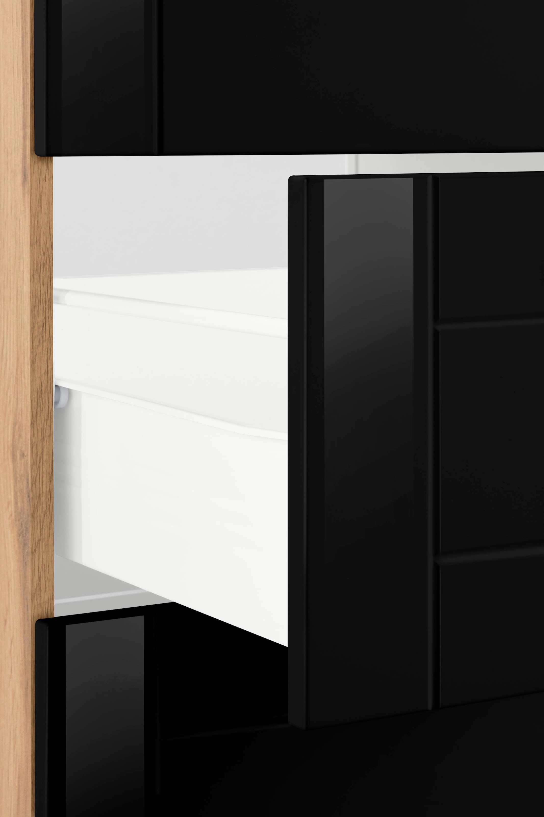 KOCHSTATION Kochfeldumbauschrank »KS-Tinnum« 60 cm breit, 2 Auszüge, Metallgriffe, MDF Fronten