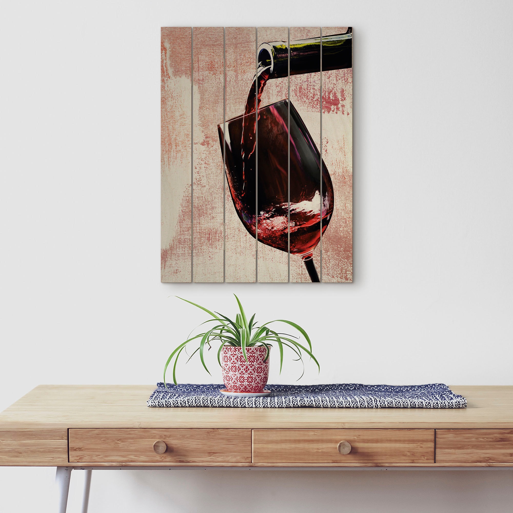 Artland Holzbild »Wein - Rotwein«, Wein Bilder, (1 St.)