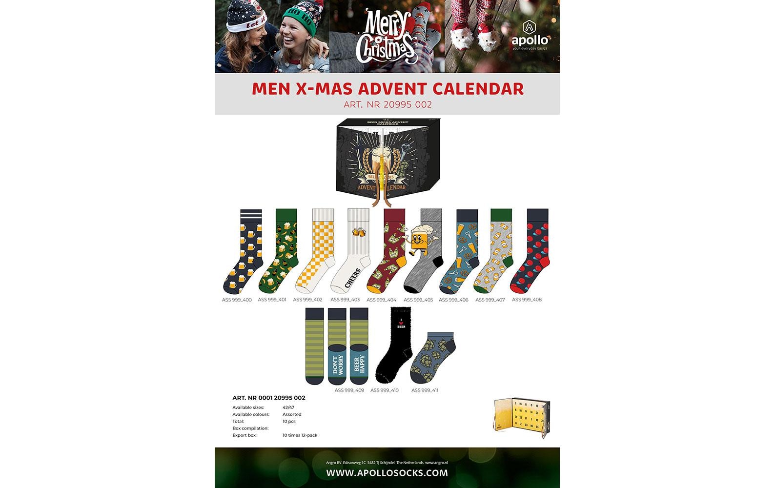   Calendrier de l'Avent »Adventskalender Socken Bier, Männer, 42-47«