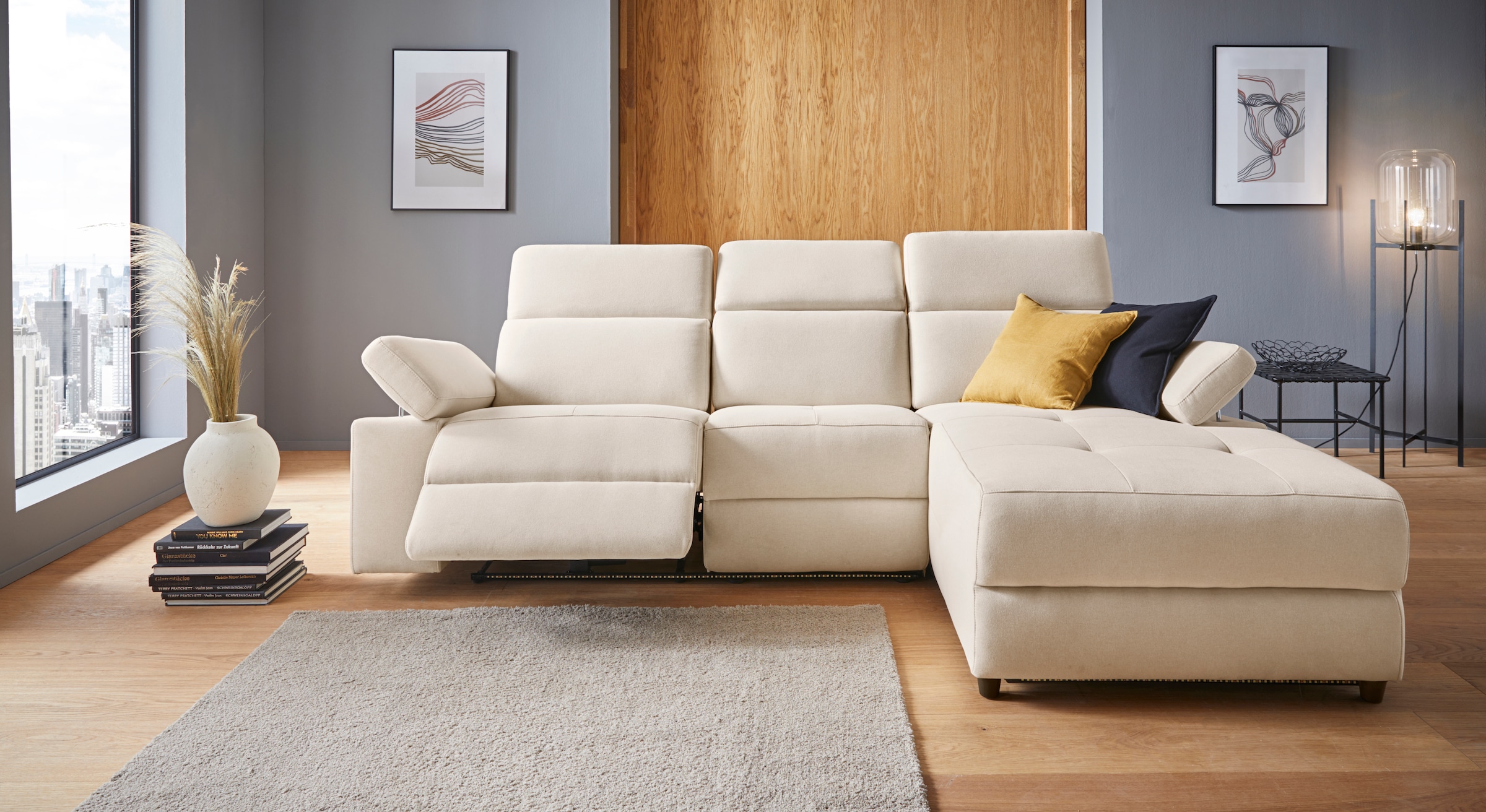 Home affaire Canapé d'angle »Kilado, L-Form,« mit Relaxfunktion, verstellbarer Armlehne, Kopfteilverstellung