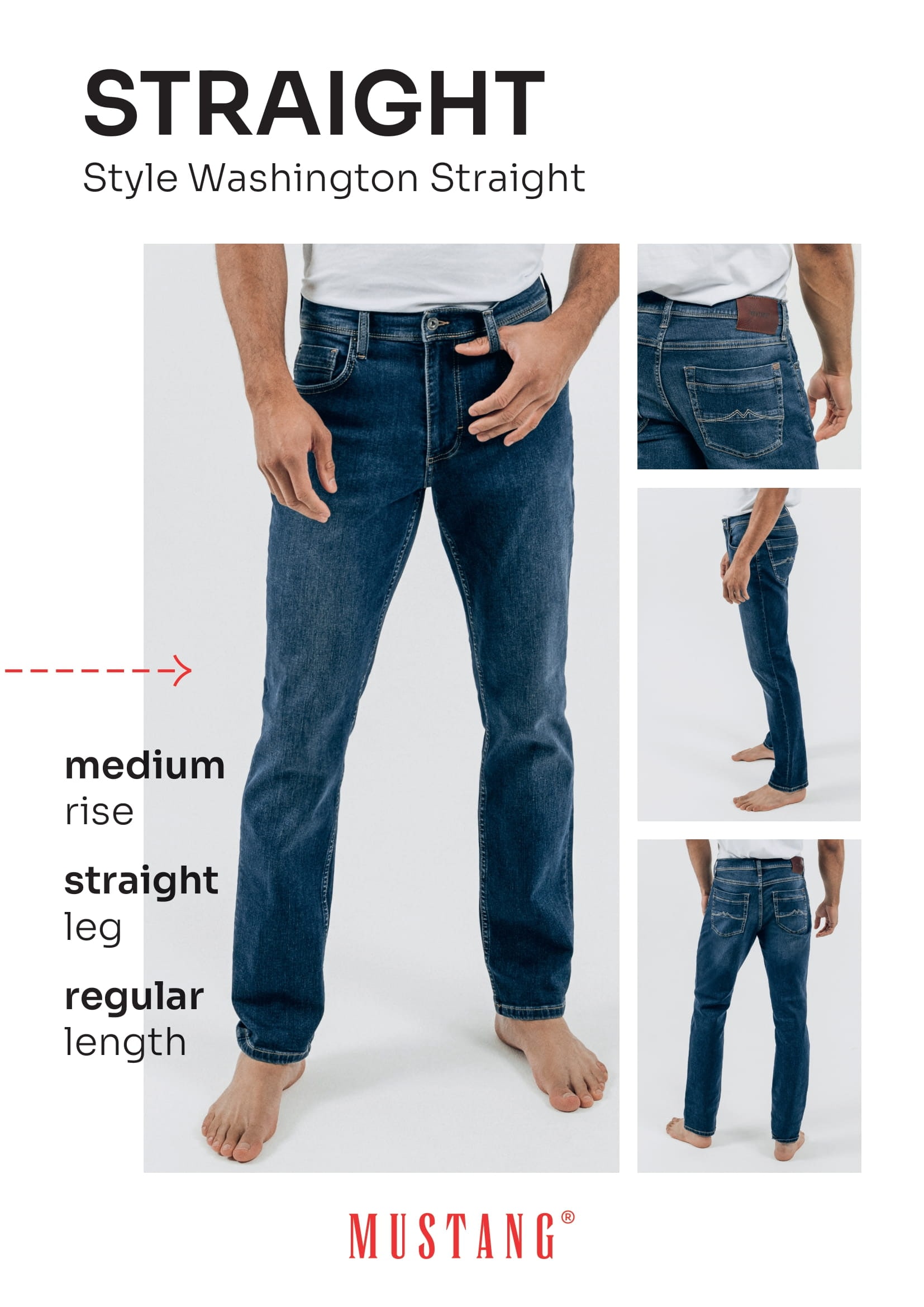 MUSTANG Straight-Jeans »Style Washington Straight«, mit Reissverschluss