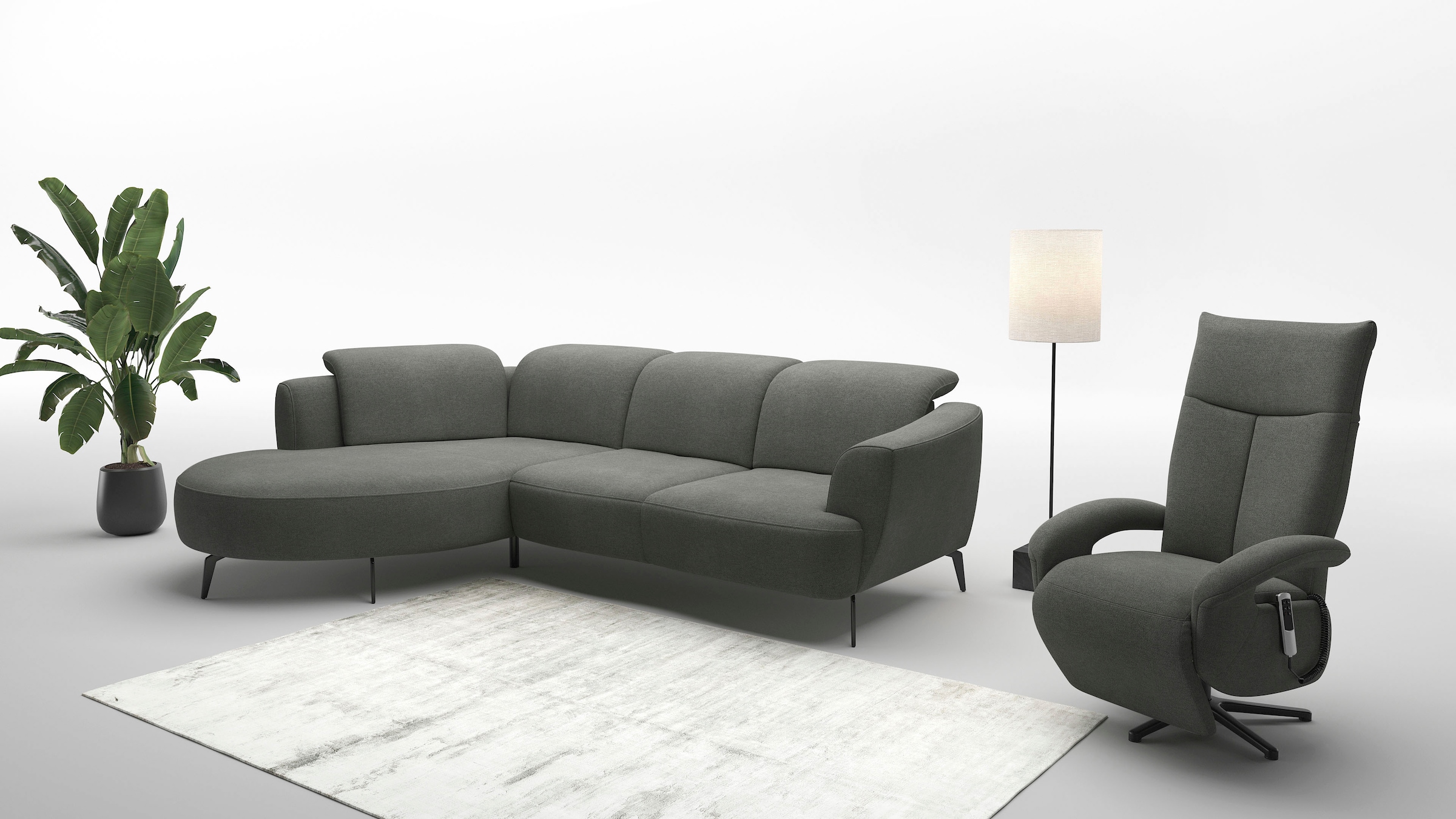 sit&more Ecksofa »Zoe«, ink.Sitztiefenverstellung, wahlweise mit Kopfteilverstellung