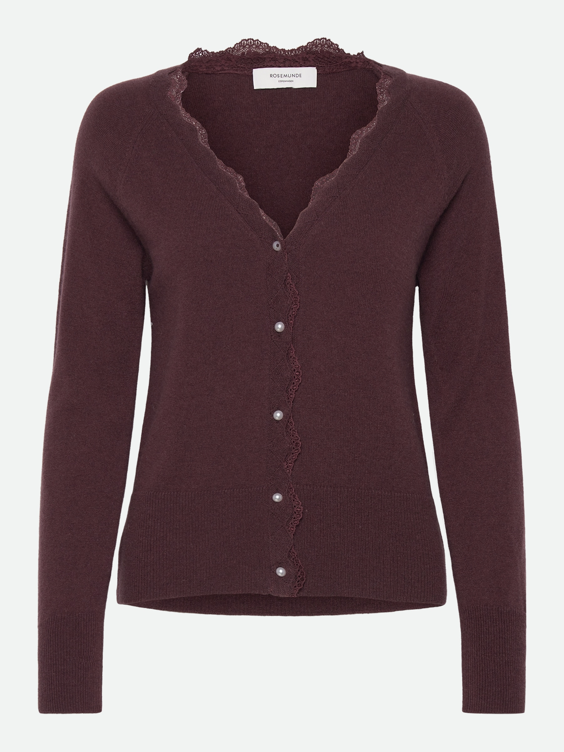 rosemunde Cardigan »Laica lace cardigan« Perlenknöpfe, Spitze, Langarm, V-Ausschnitt, feminin, Kaschmirmischung