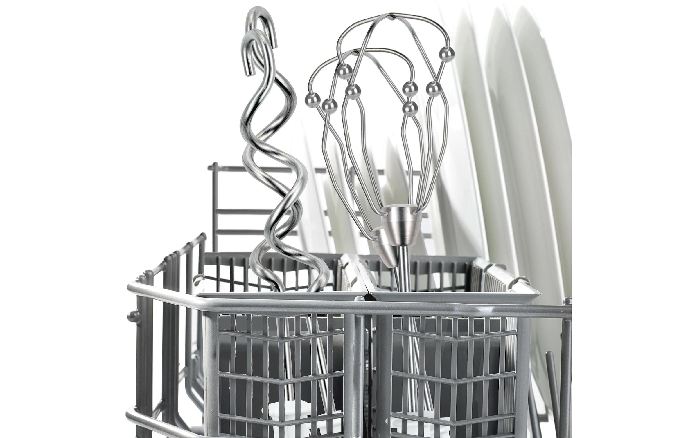 BOSCH Mixeur à main »Styline MFQ4075DE, 2x Rührbesen, Knethaken Edelst., Mixfuss, weiss« 550 W 5 Stufen, Turbotaste, Mixbecher, Made in Europe